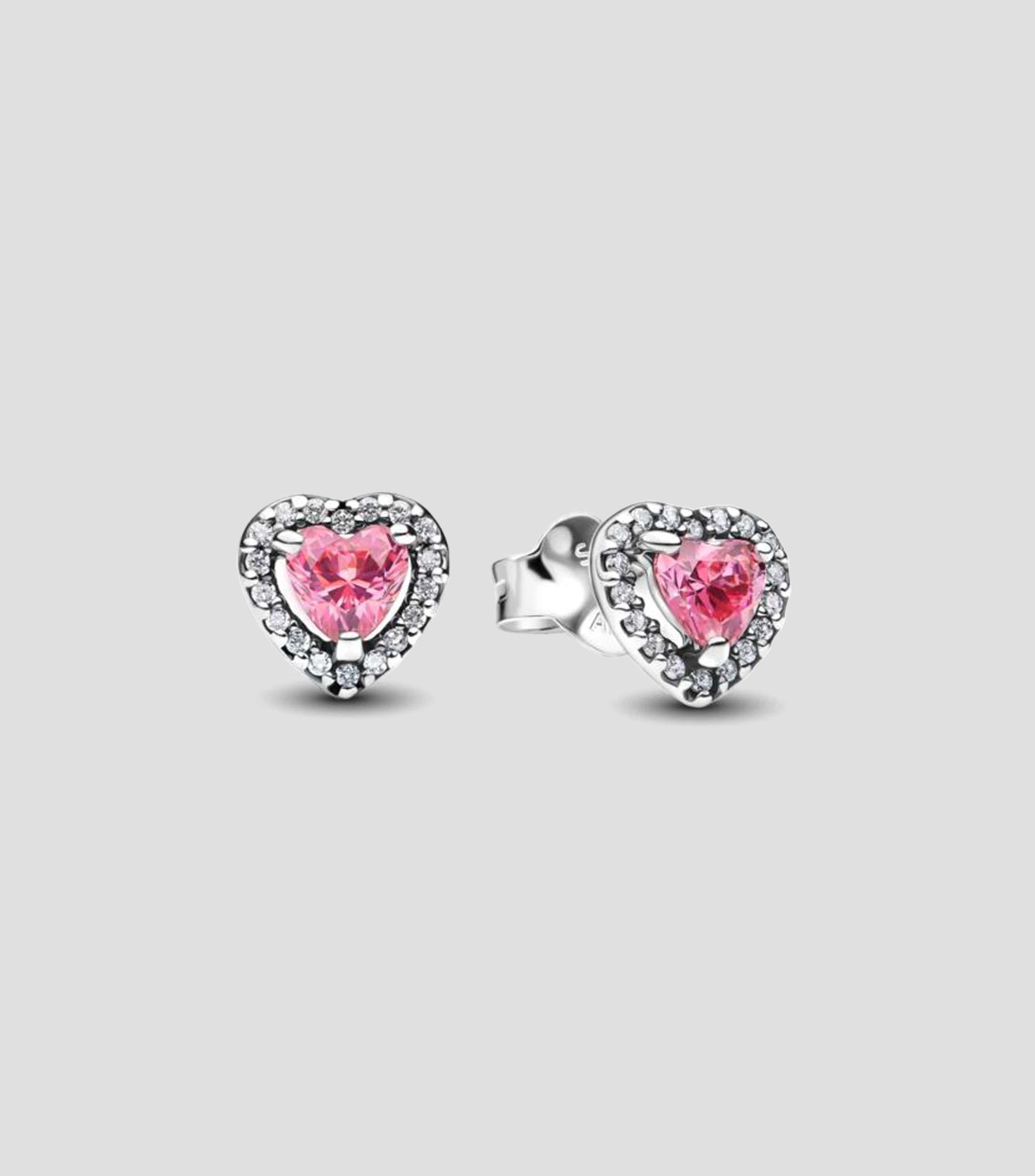 Aretes en plata de corazon Mujer