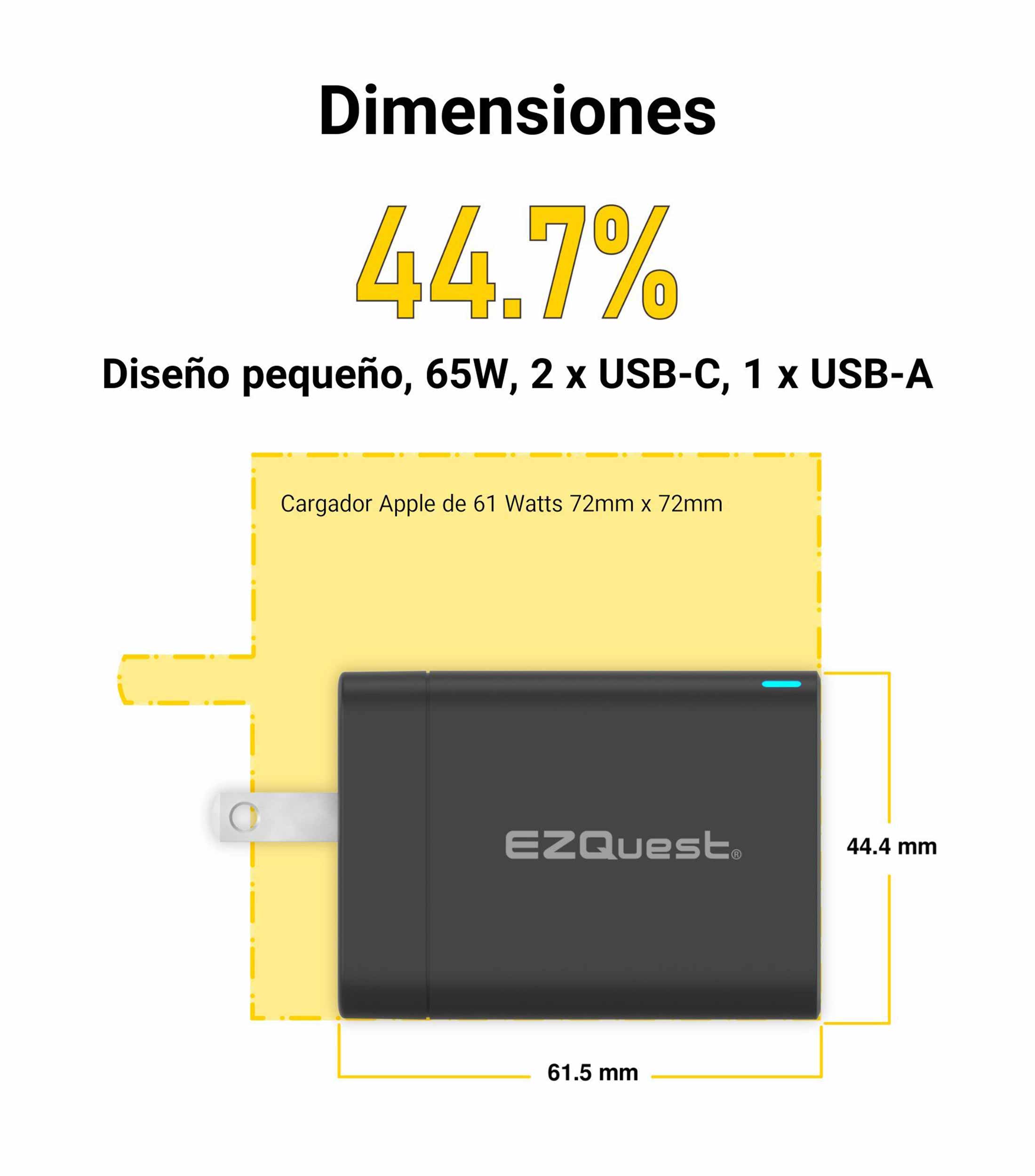 Cargador de Pared 65W, Negro