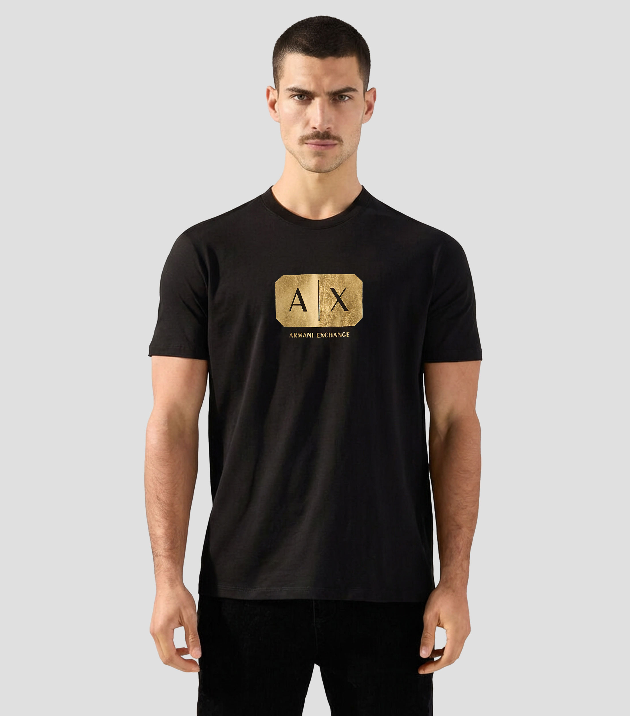 Playera cuello redondo manga corta con estampado Hombre