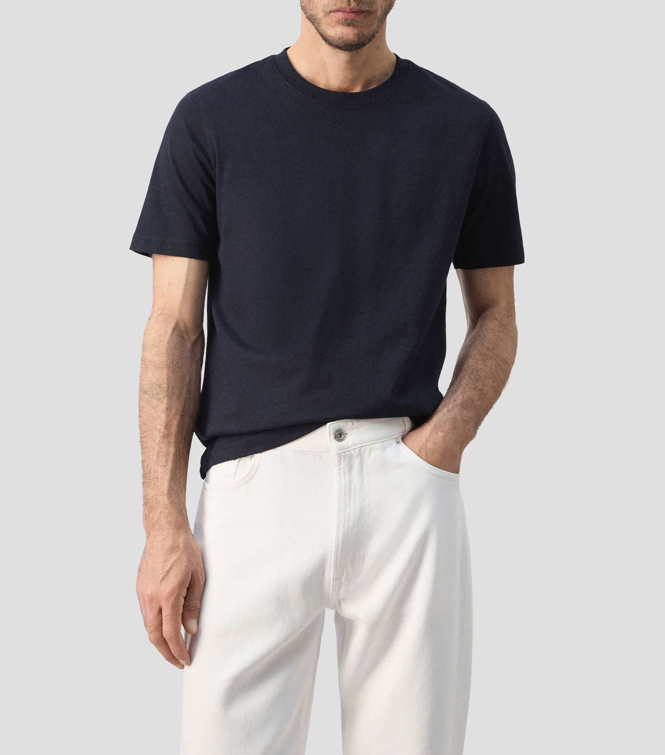 Playera cuello redondo manga corta lisa Hombre