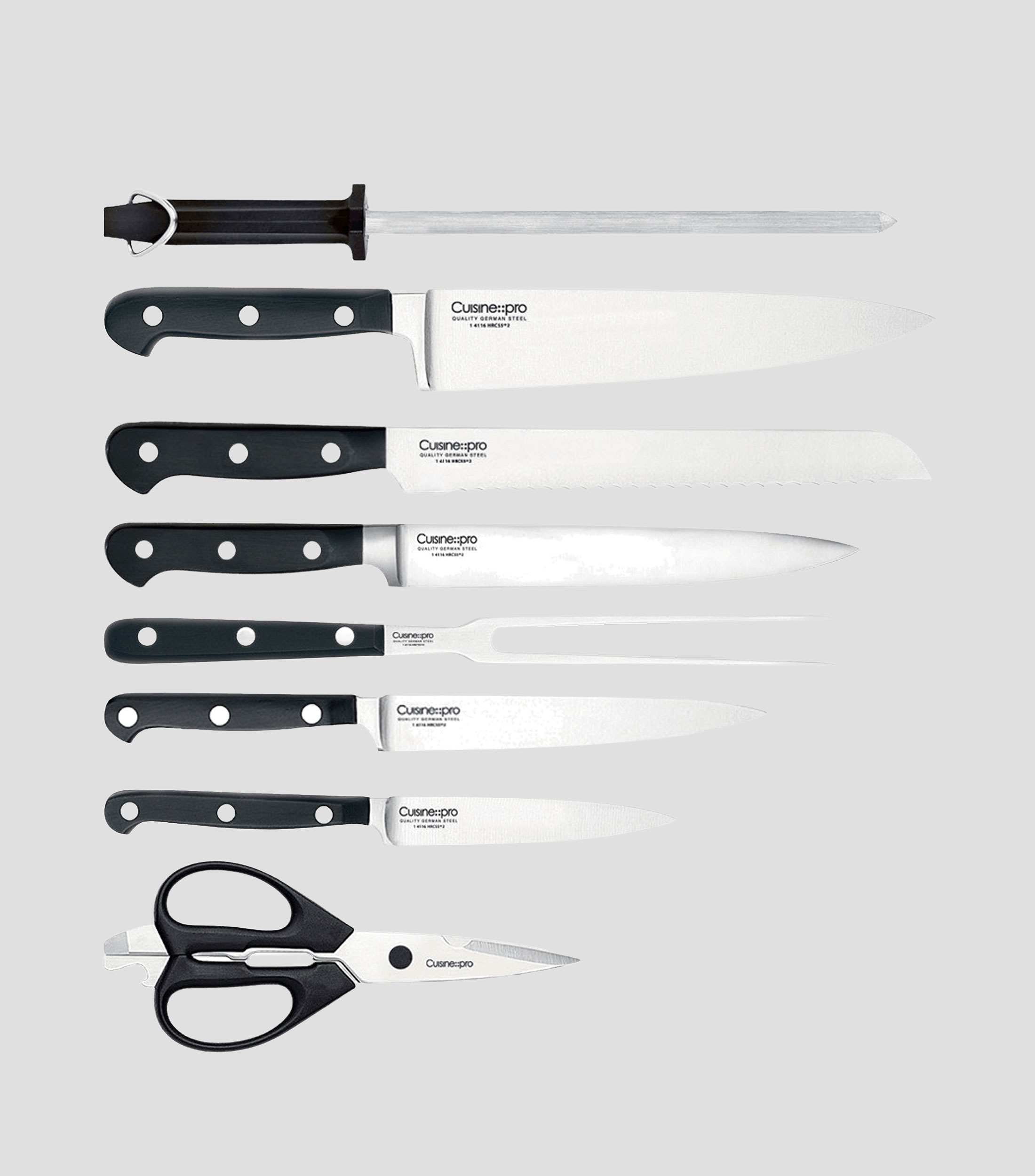Set de cuchillos 9 piezas Sable en acero inoxidable