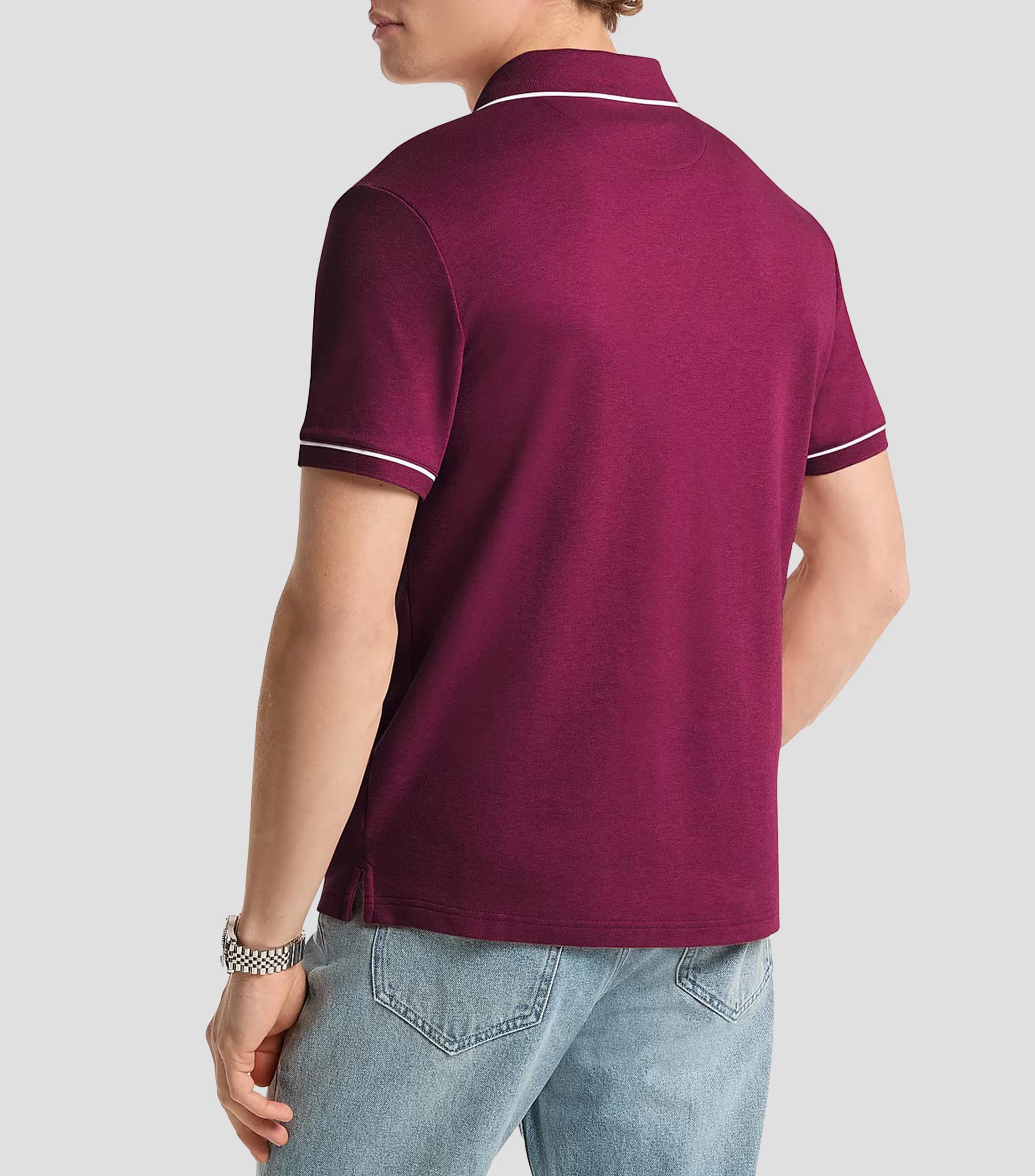 Playera tipo Polo manga corta lisa Hombre