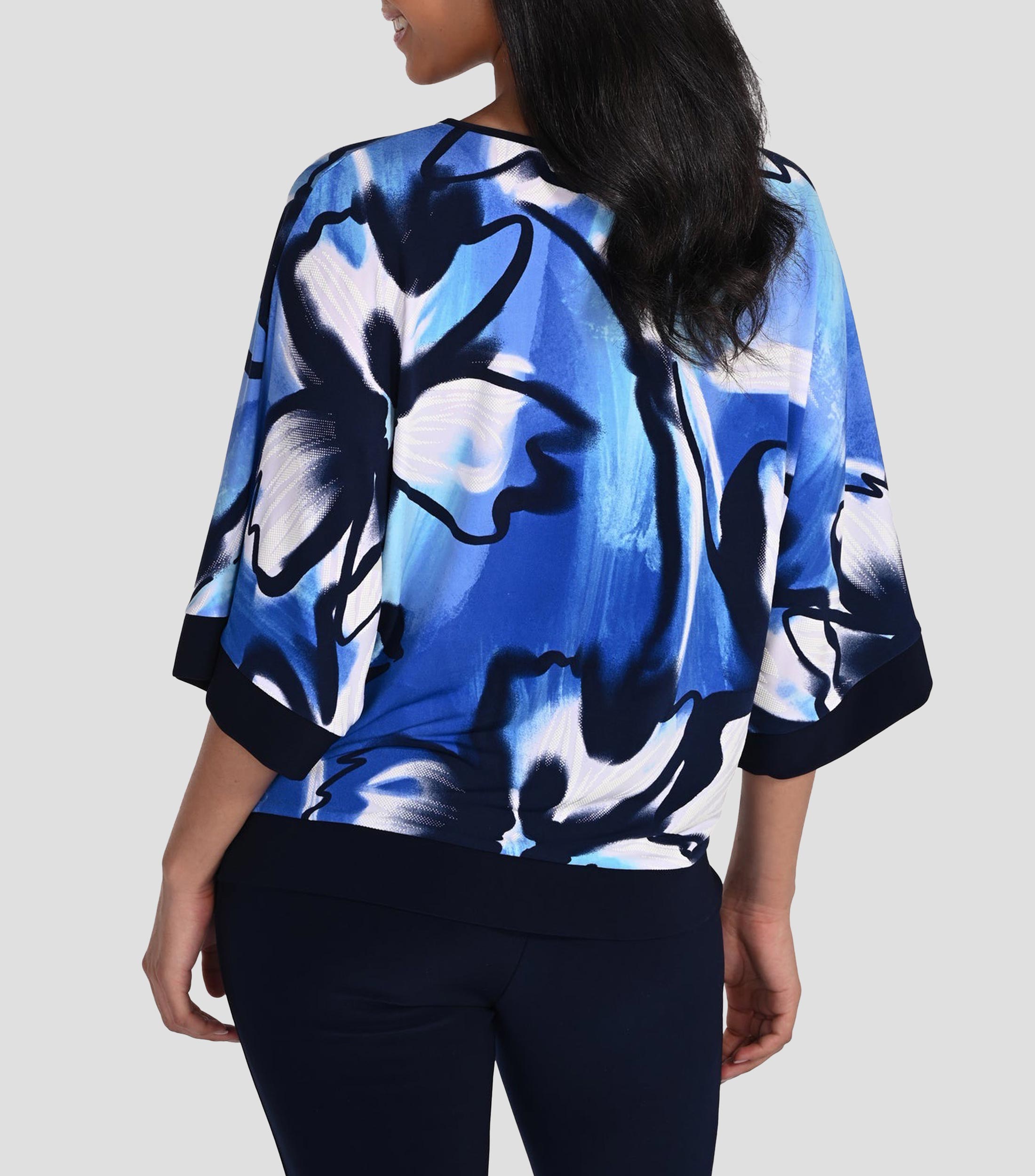 Blusa estampada manga 3/4 Mujer