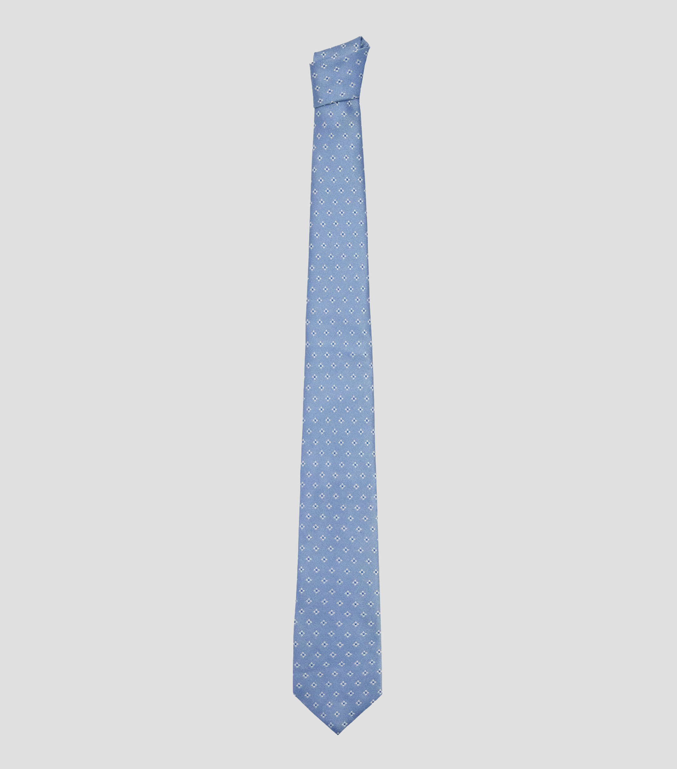 Corbata ancha en seda con microdiseño Hombre