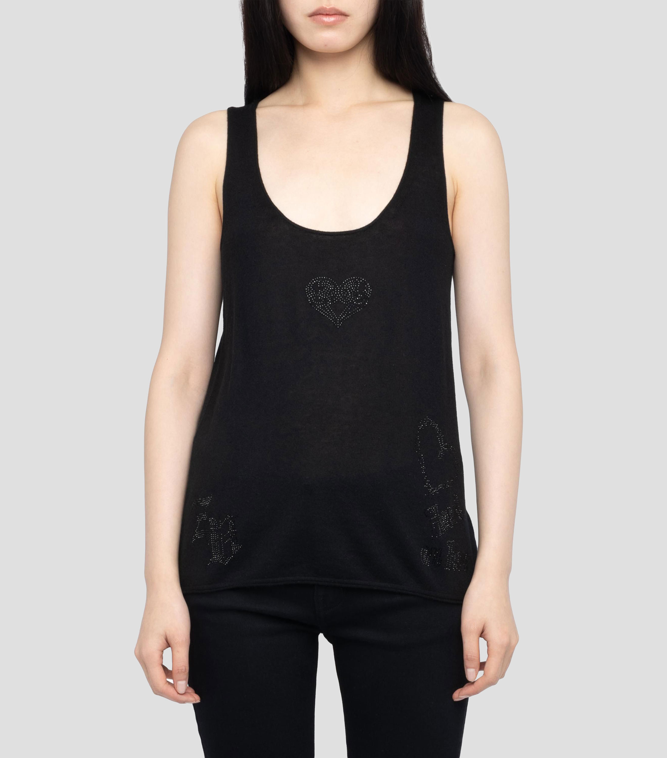 Tank Top cuello redondo sin mangas fantasía Mujer