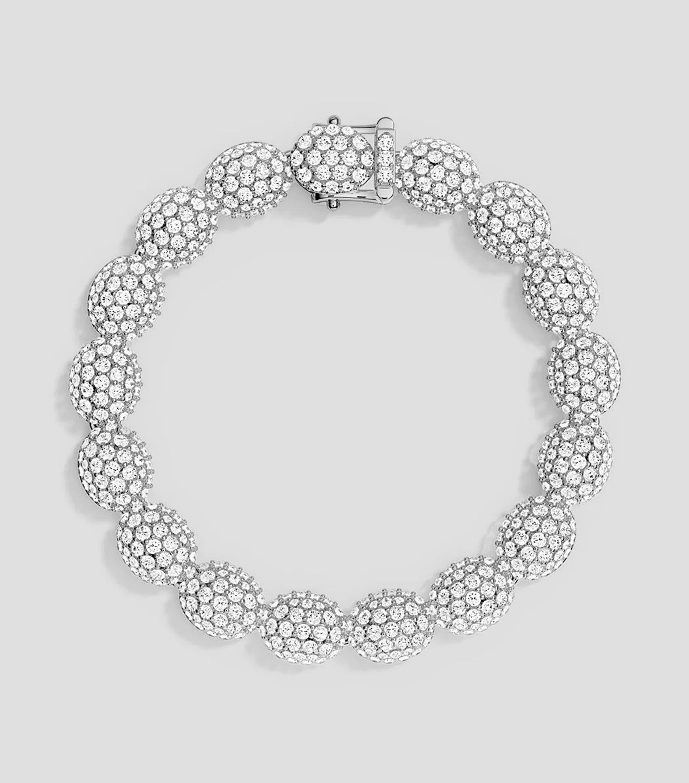 Brazalete en plata con circonia Mujer