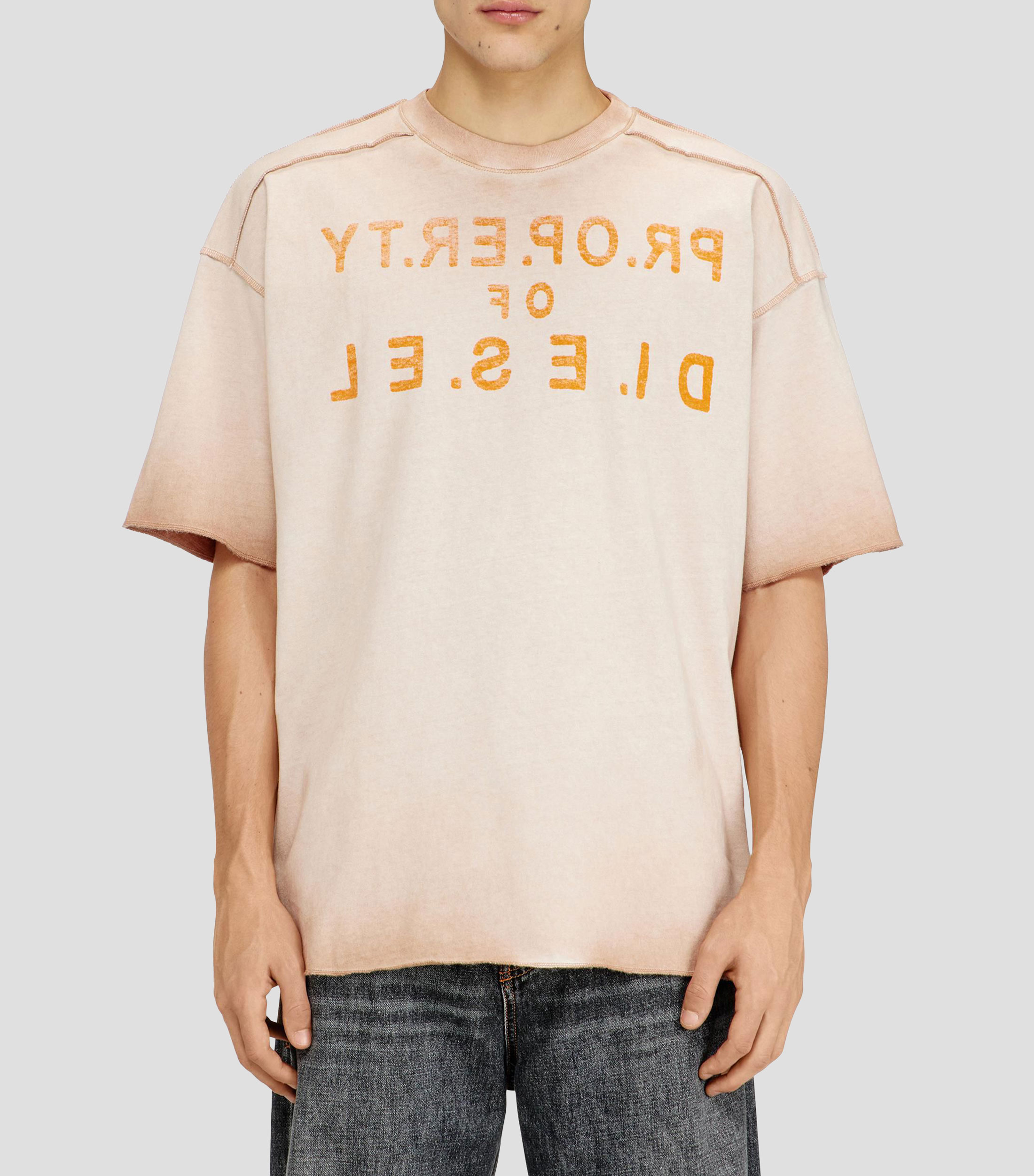 Playera cuello redondo manga corta estampada Hombre