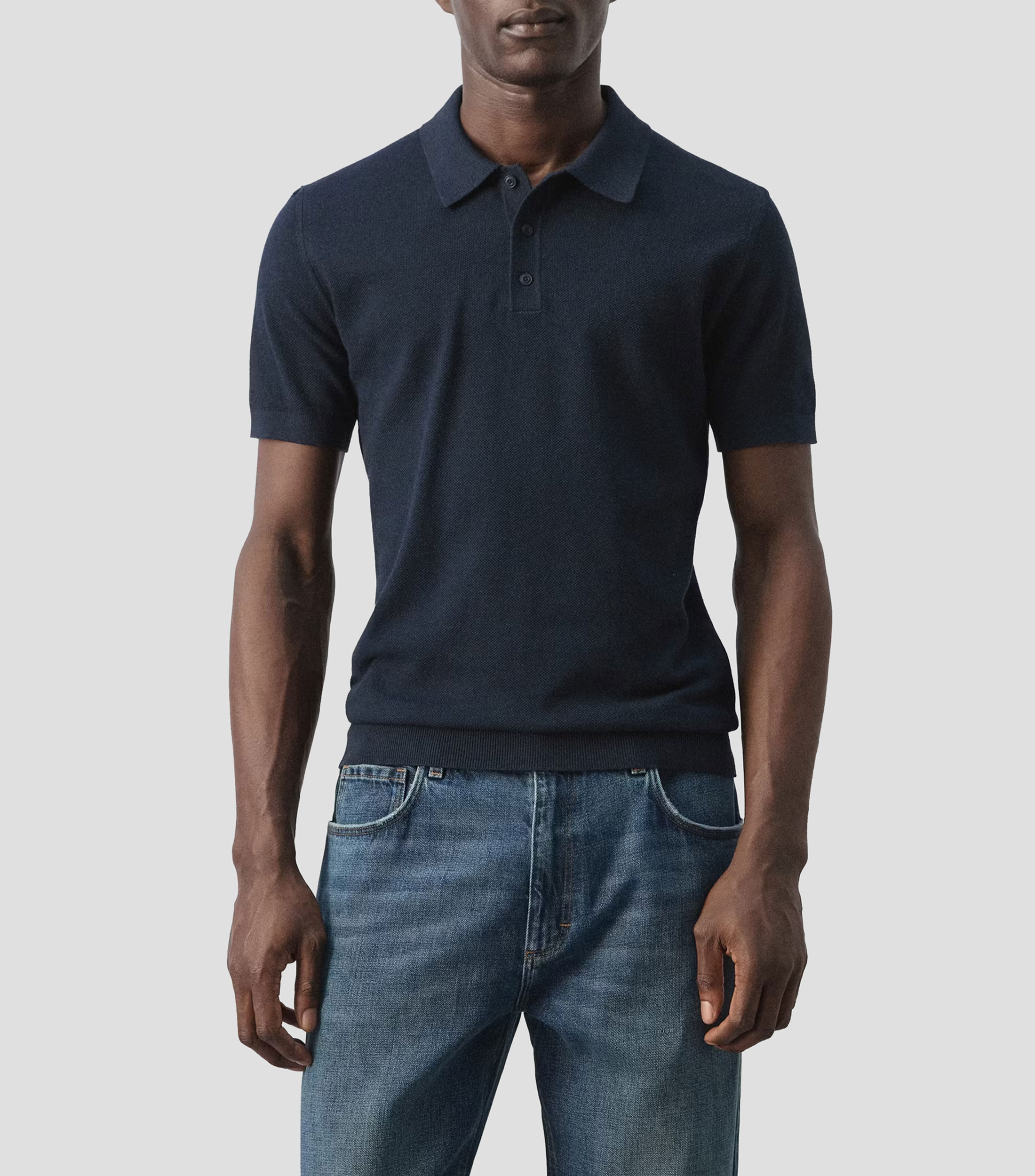 Playera polo manga corta lisa Hombre