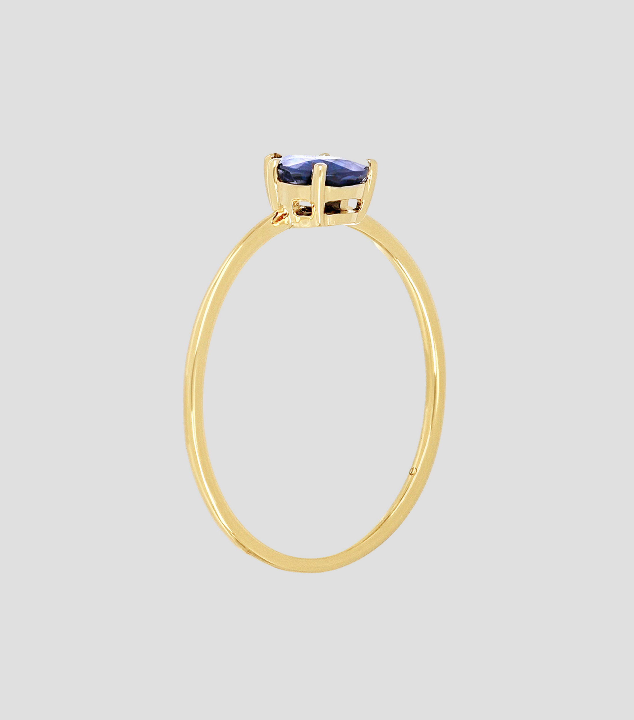Anillo en oro amarillo 18 Kts con zafiro Mujer