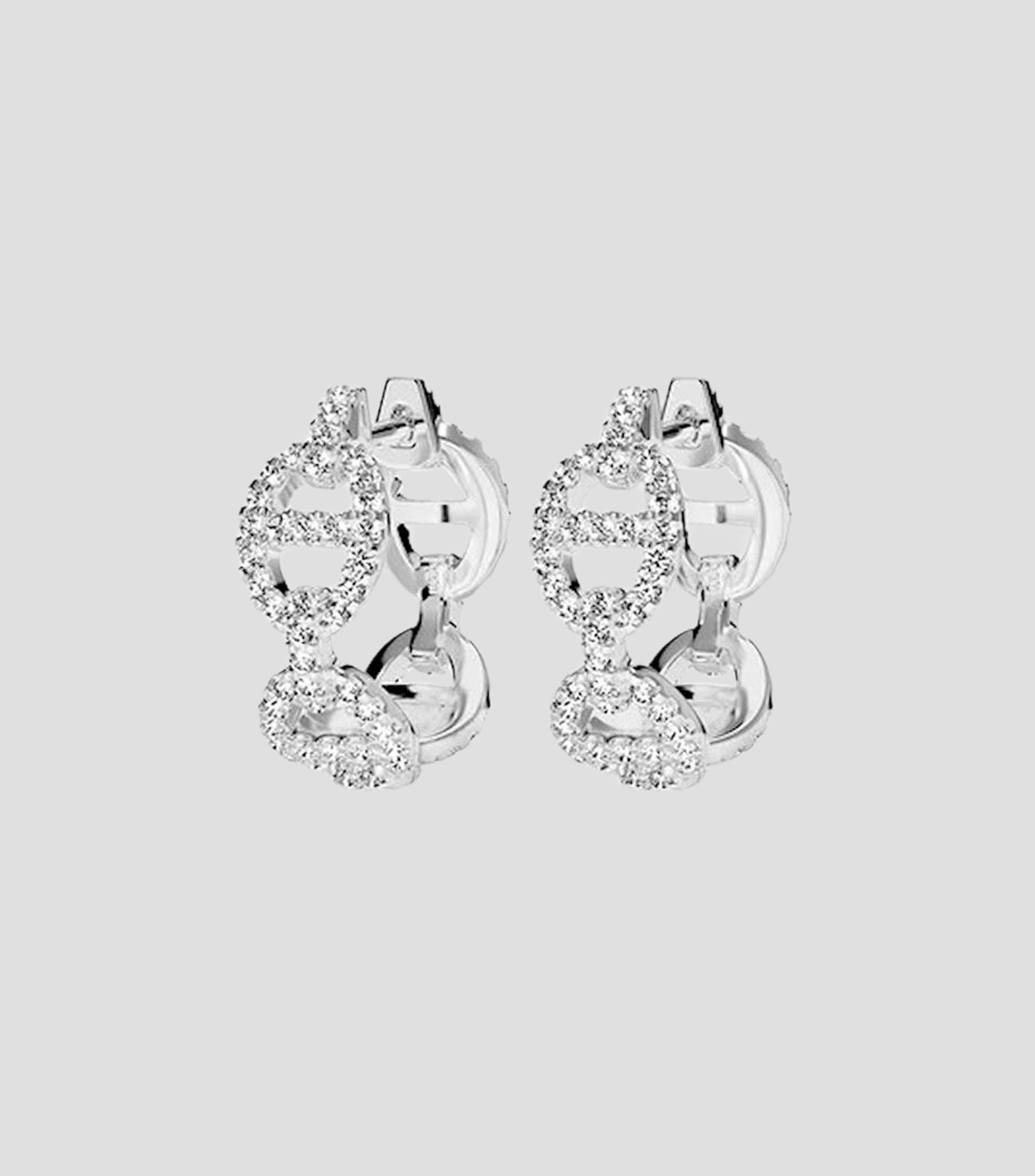 Aretes Yacht Club Maille Marine con circonitas Mujer