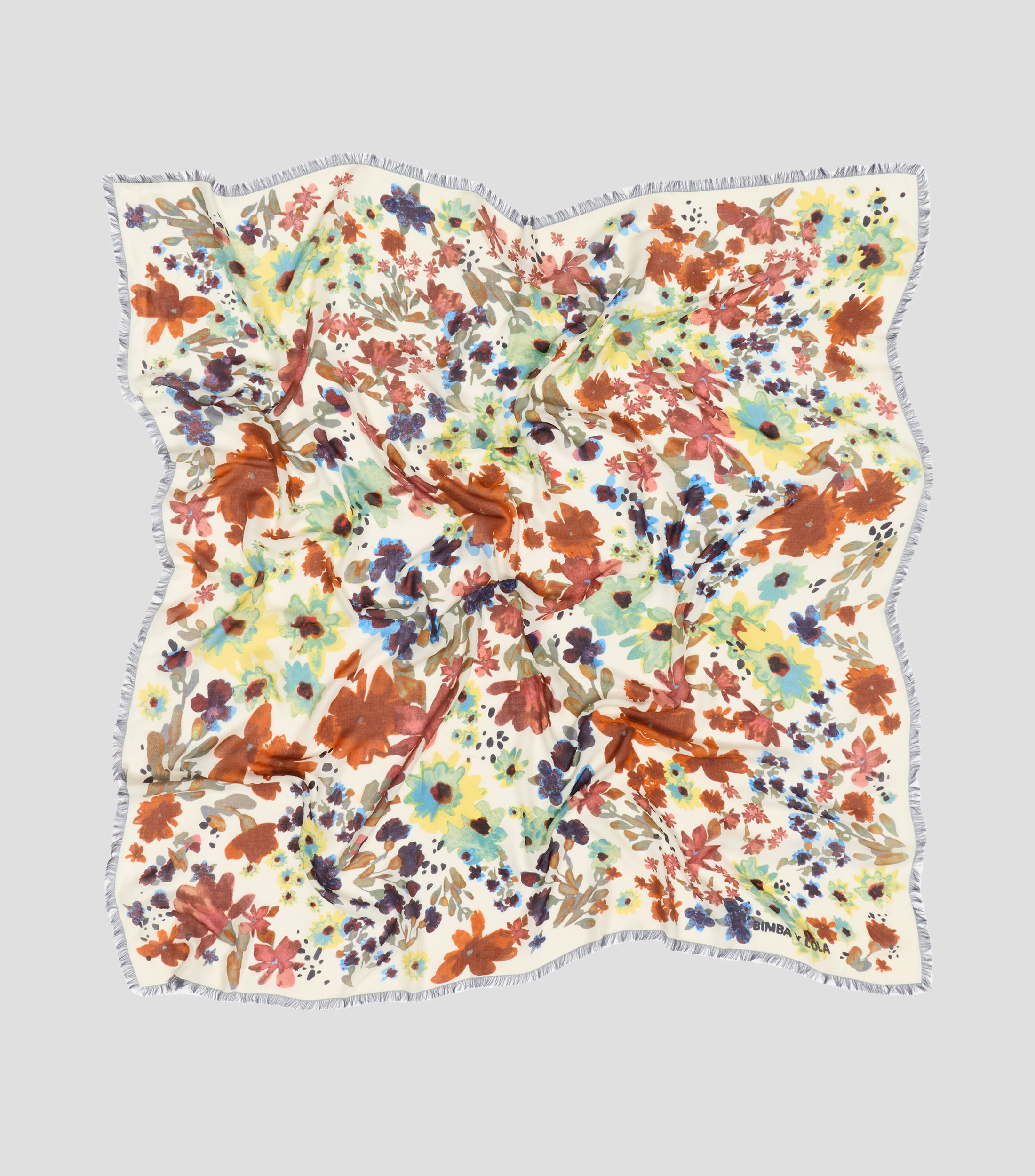 Chal estampado flores acuarela Mujer