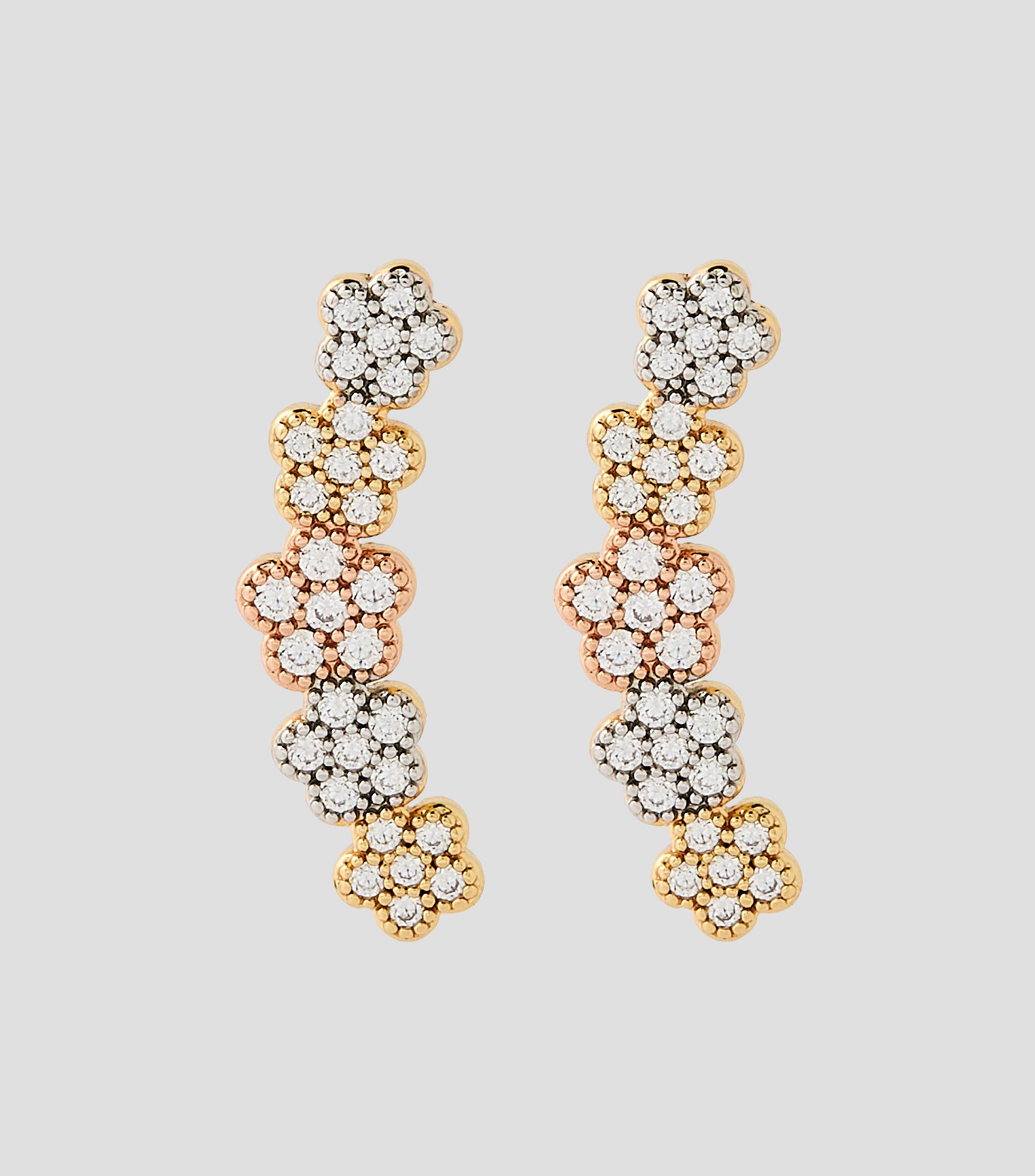 Aretes flores con cristales Mujer