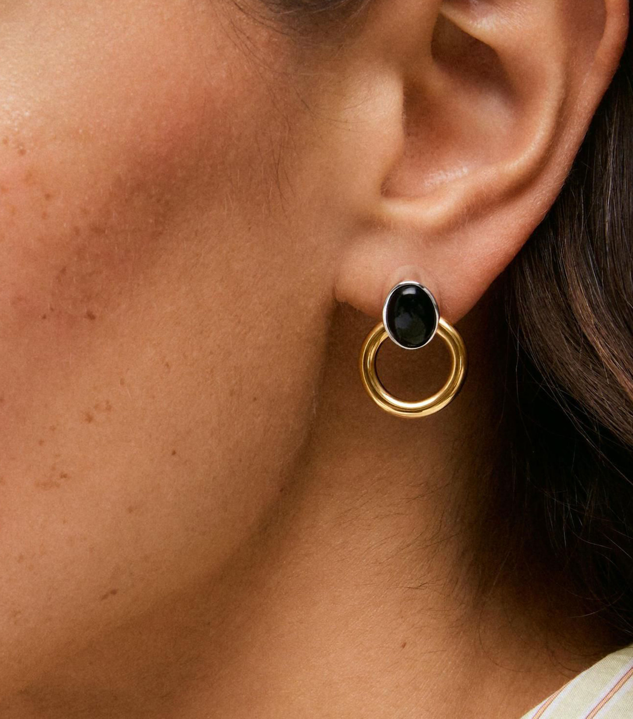 Aretes bicolor con ónix Tous Gem Power Mujer