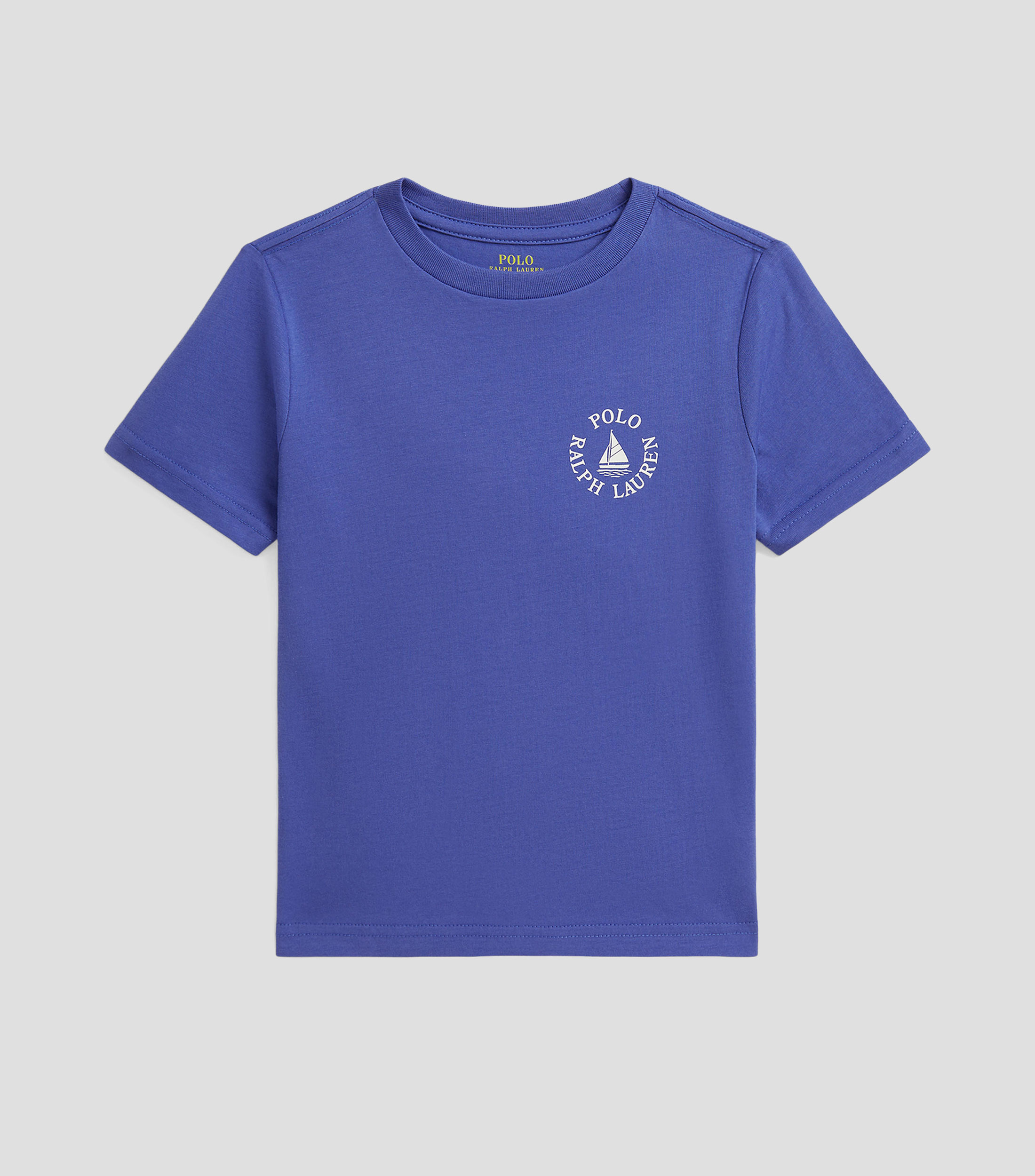 Playera de cuello redondo con manga corta lisa Niño
