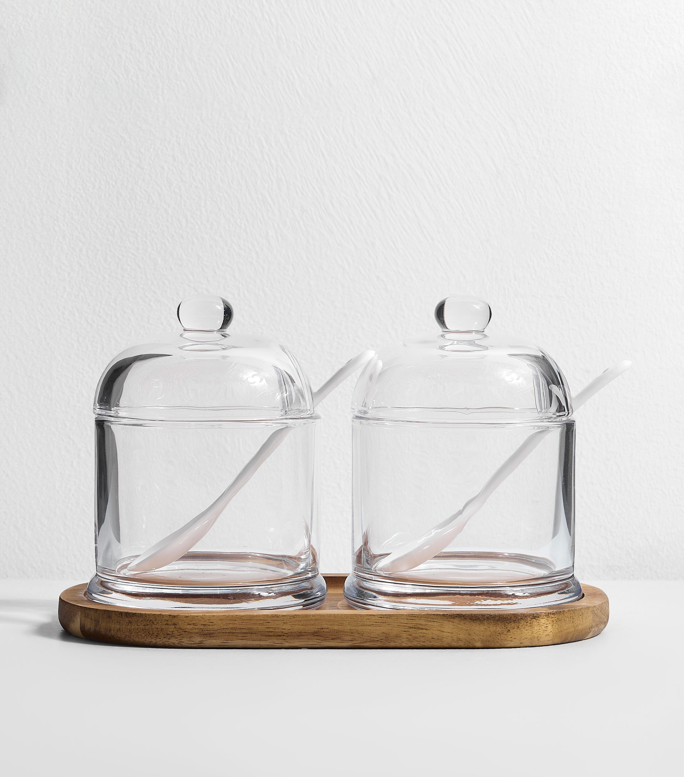 Set 2 Salseras con Base de Madera
