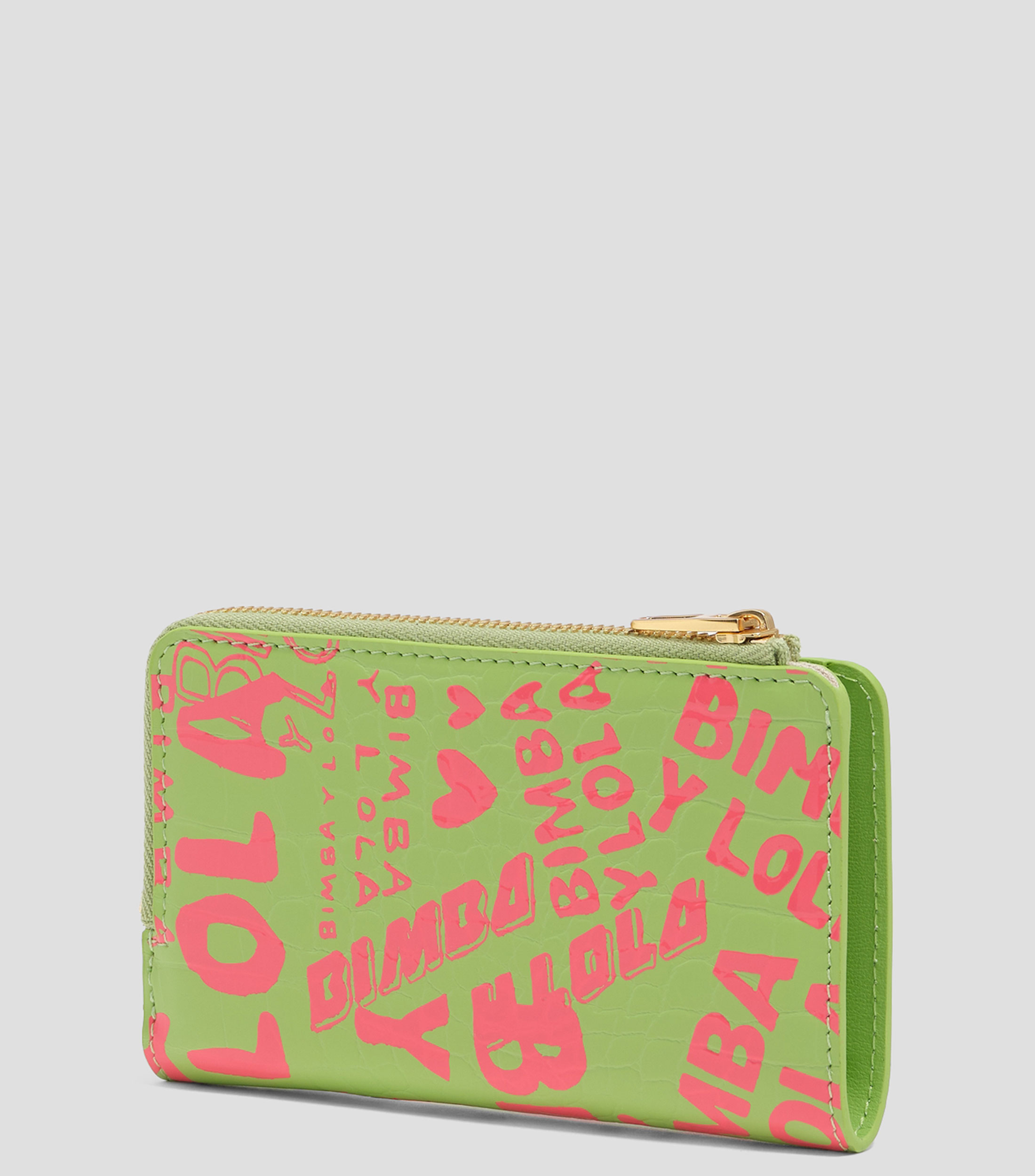 Cartera compacta con print lima y rosa Mujer