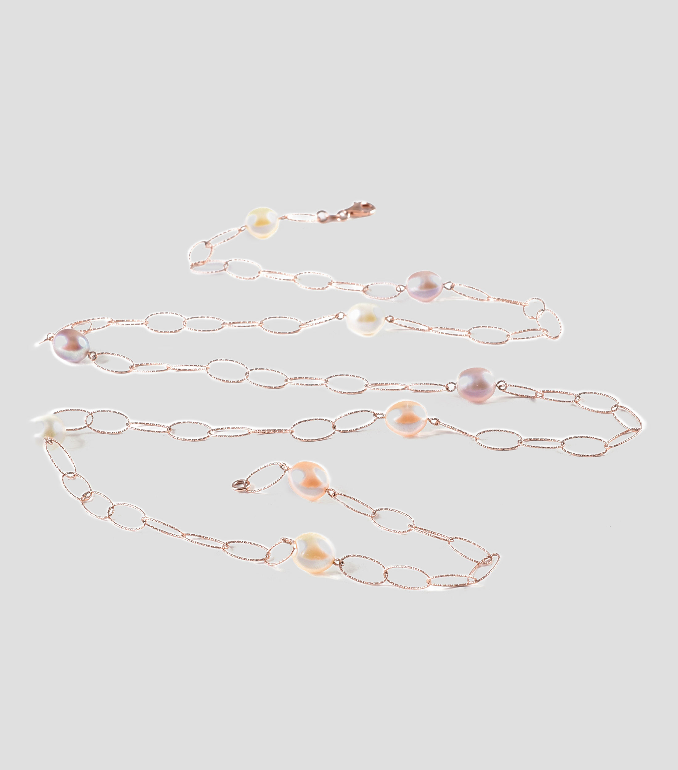 Collar Rosa con Perlas Mujer