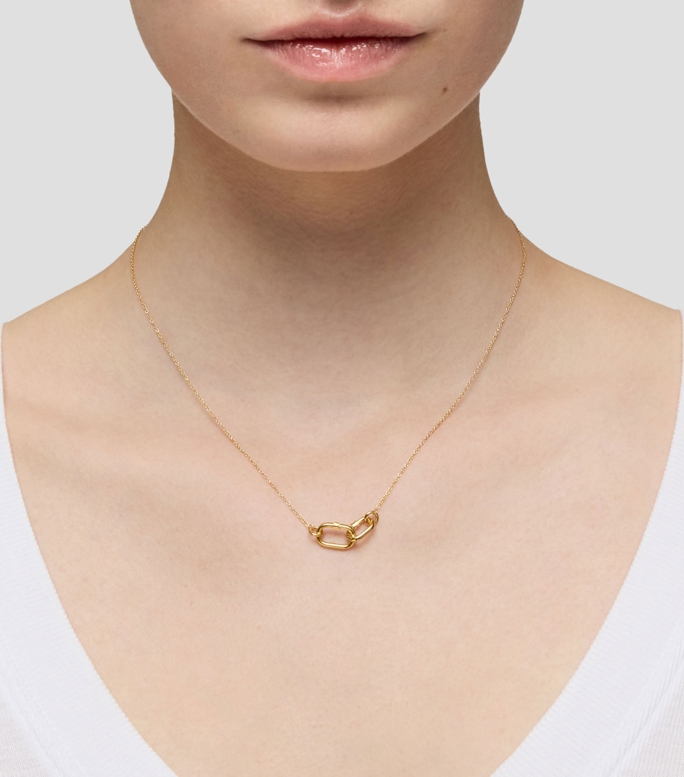 Gargantilla en oro amarillo 18 kilates Hold Oval Mujer