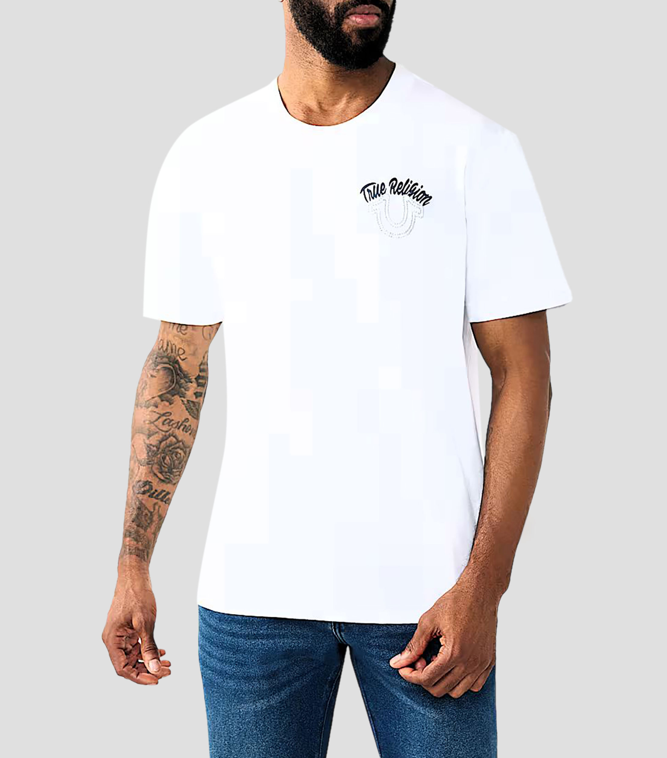 Playera cuello redondo manga corta estampada Hombre
