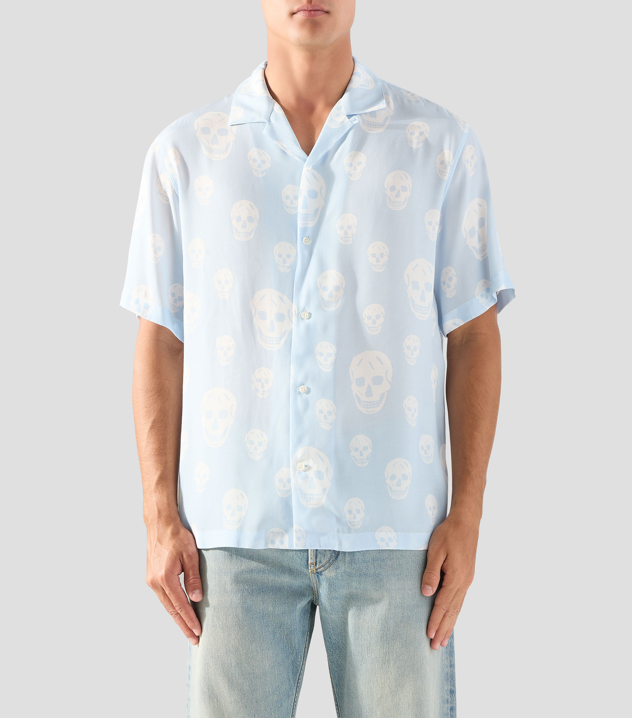 Camisa estampada con manga corta Hombre