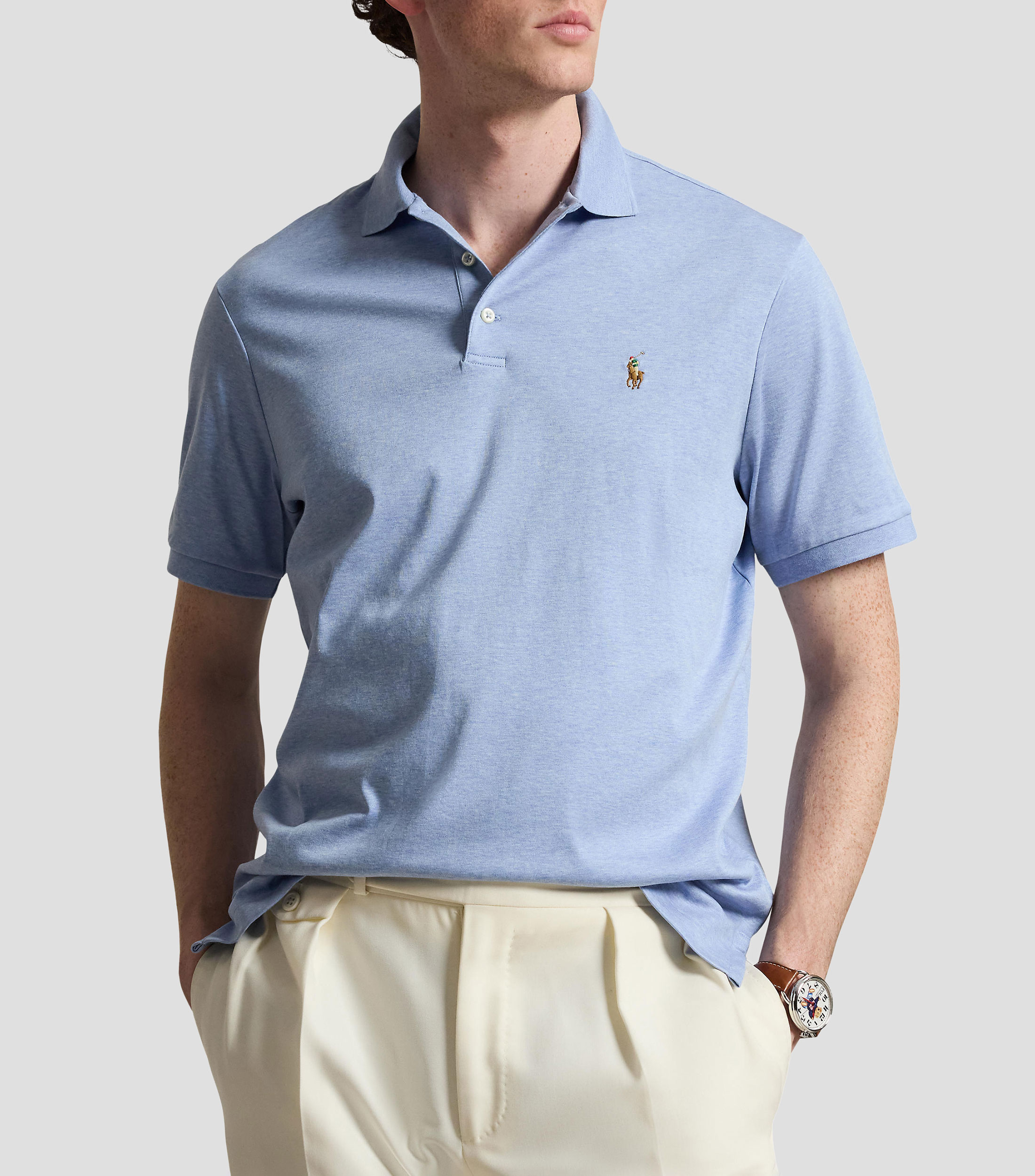 Playera tipo polo manga corta lisa Hombre