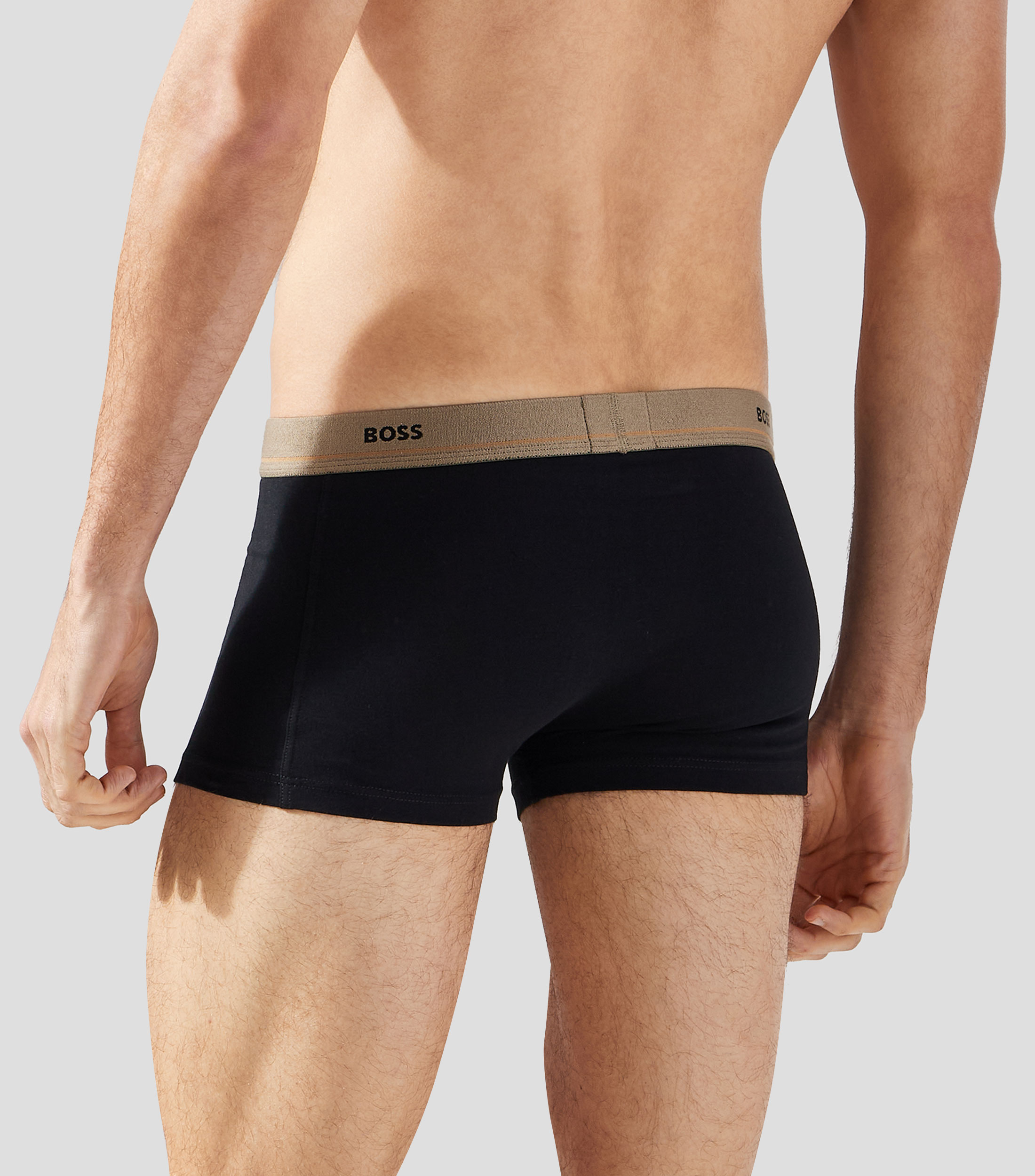 Set 5 bóxers cortos de algodón elástico con logo en la cintura Hombre