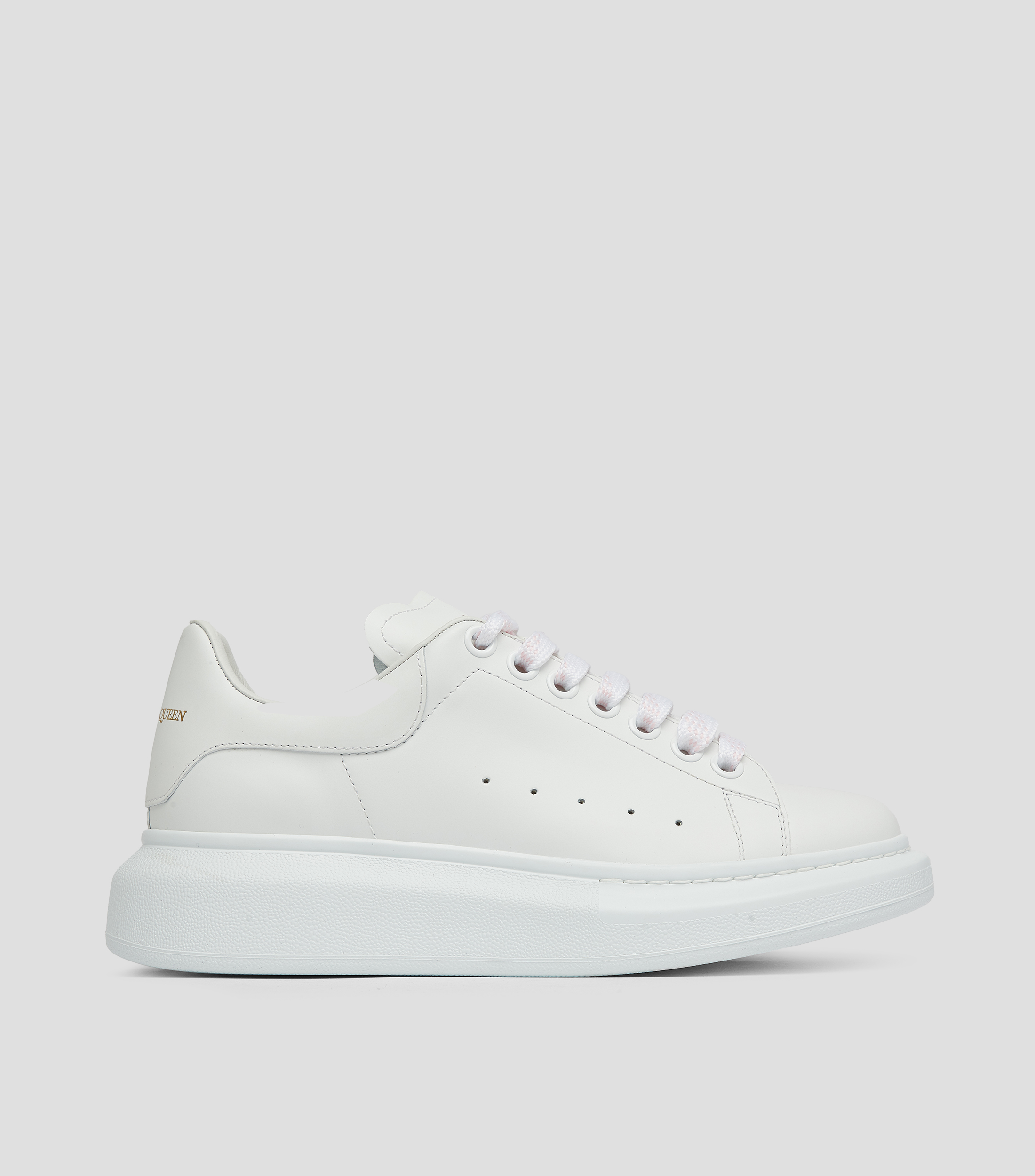Tenis casuales con plataforma Larry en piel, blancos Mujer
