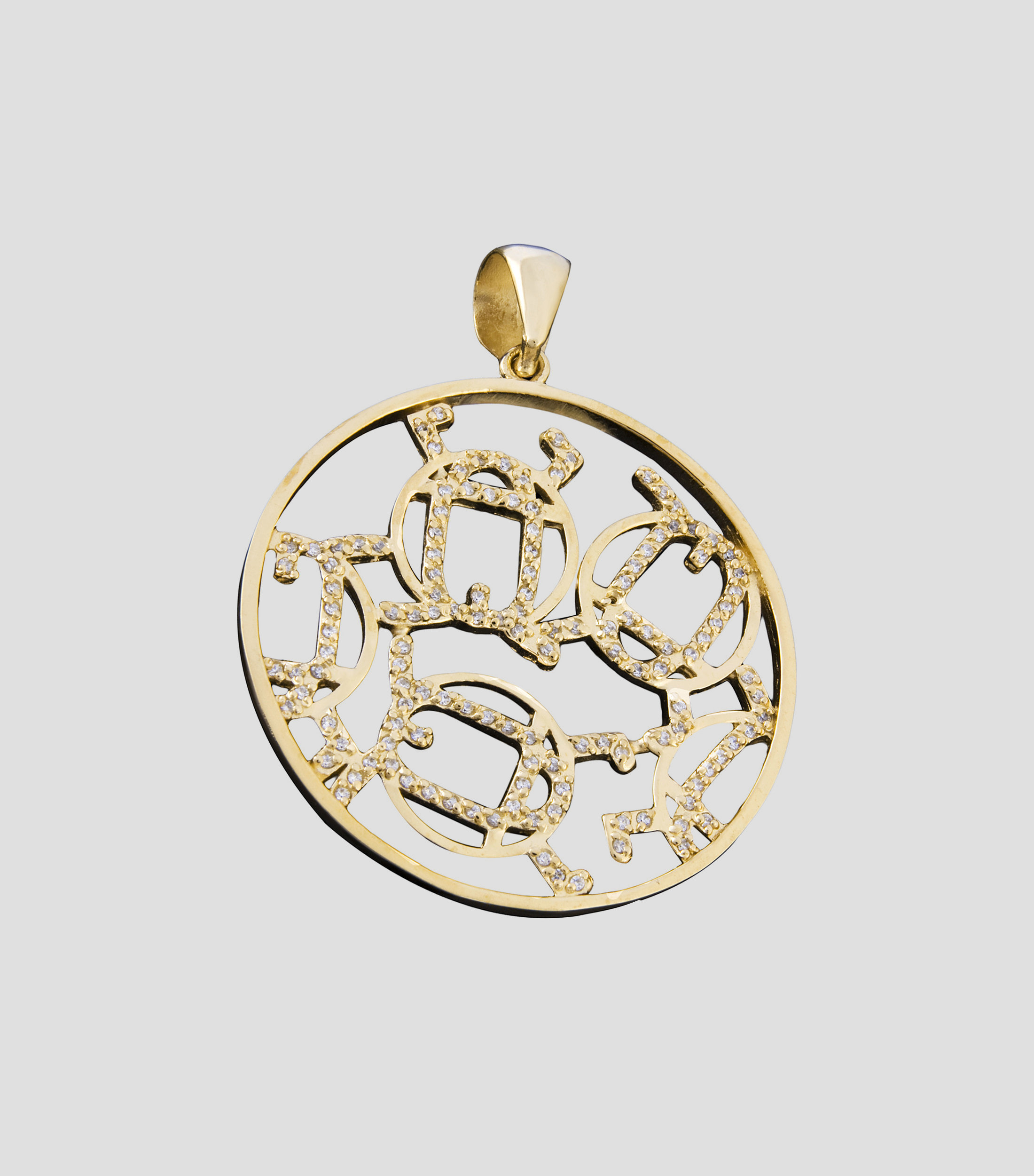 Dije Circular en Plata con Zirconias Cúbicas Mujer