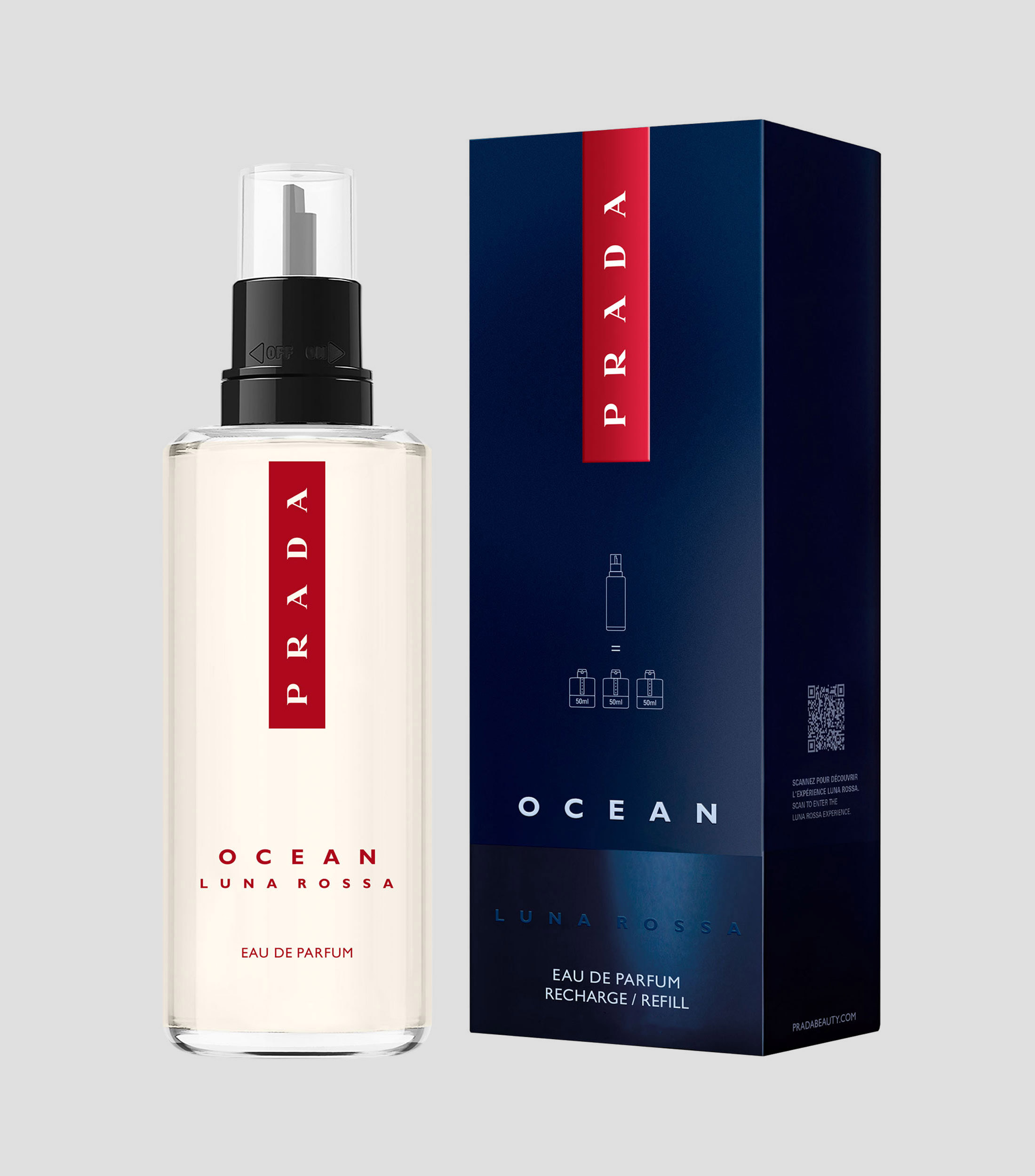 Fragancia Refill Ocean Luna Rossa, Eau de Parfum, 150 ml para Hombre