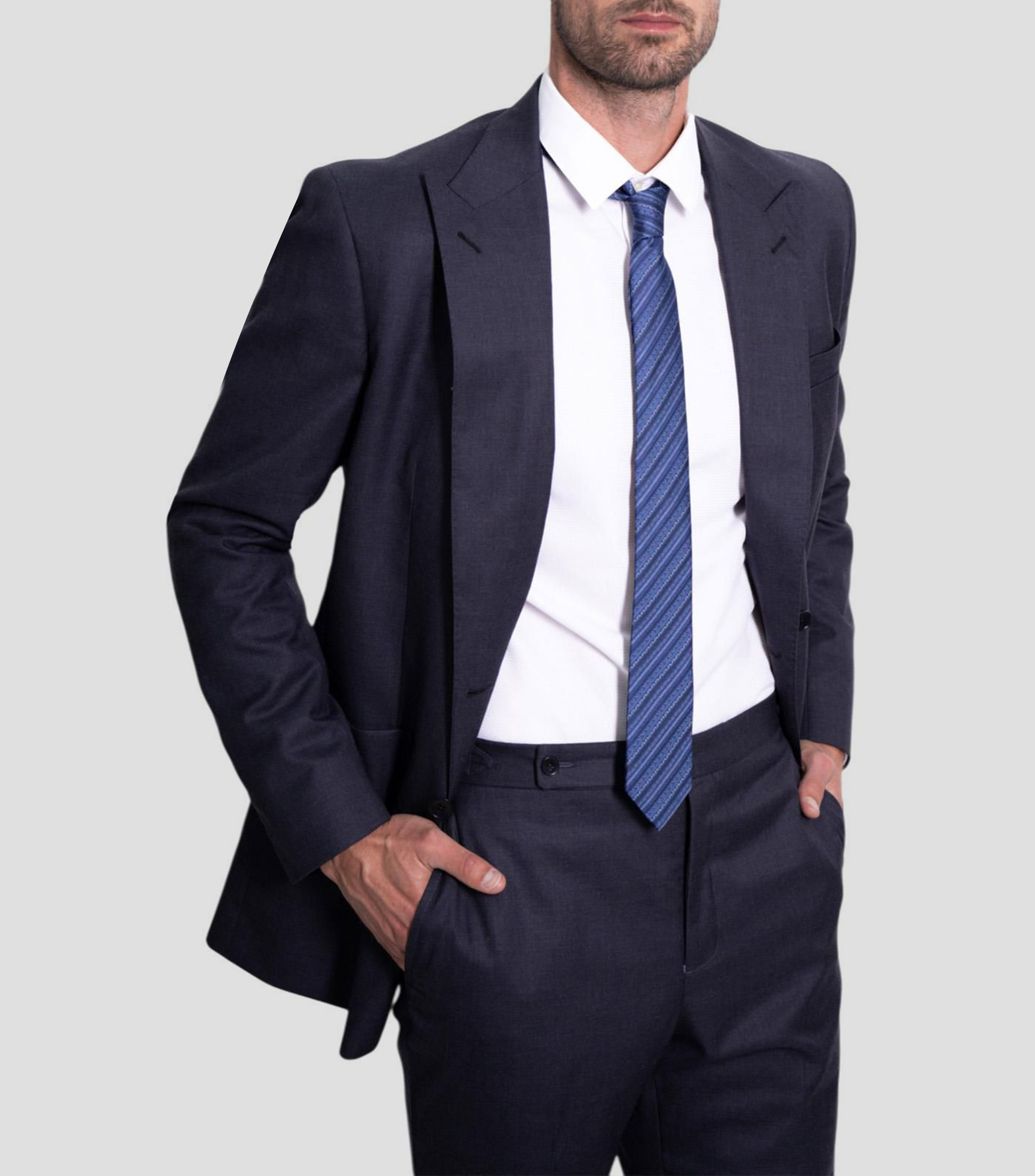 Corbata delgada de seda azul marino con grecas prehispánicas