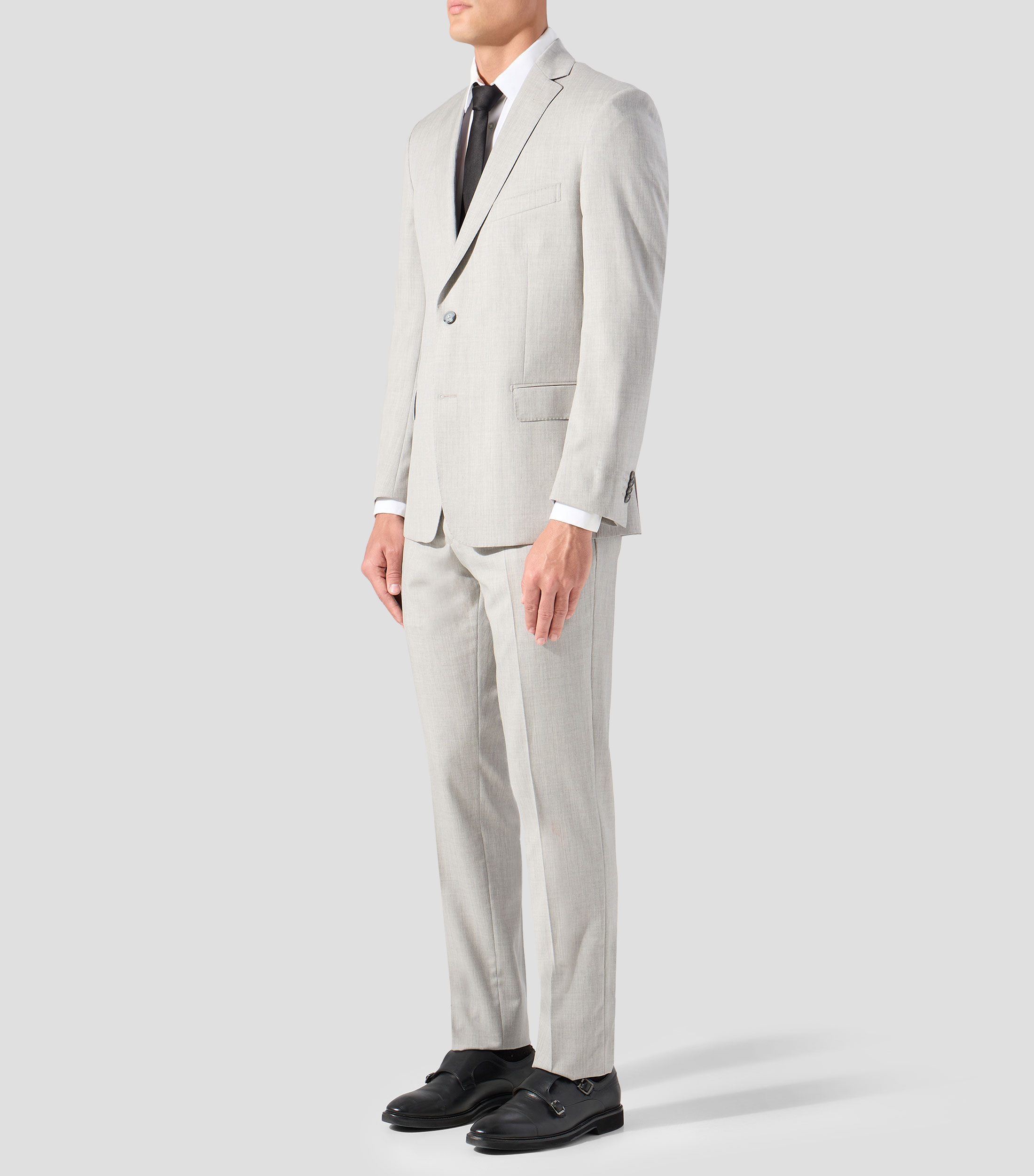 Traje de lana corte regular jaspeado Hombre
