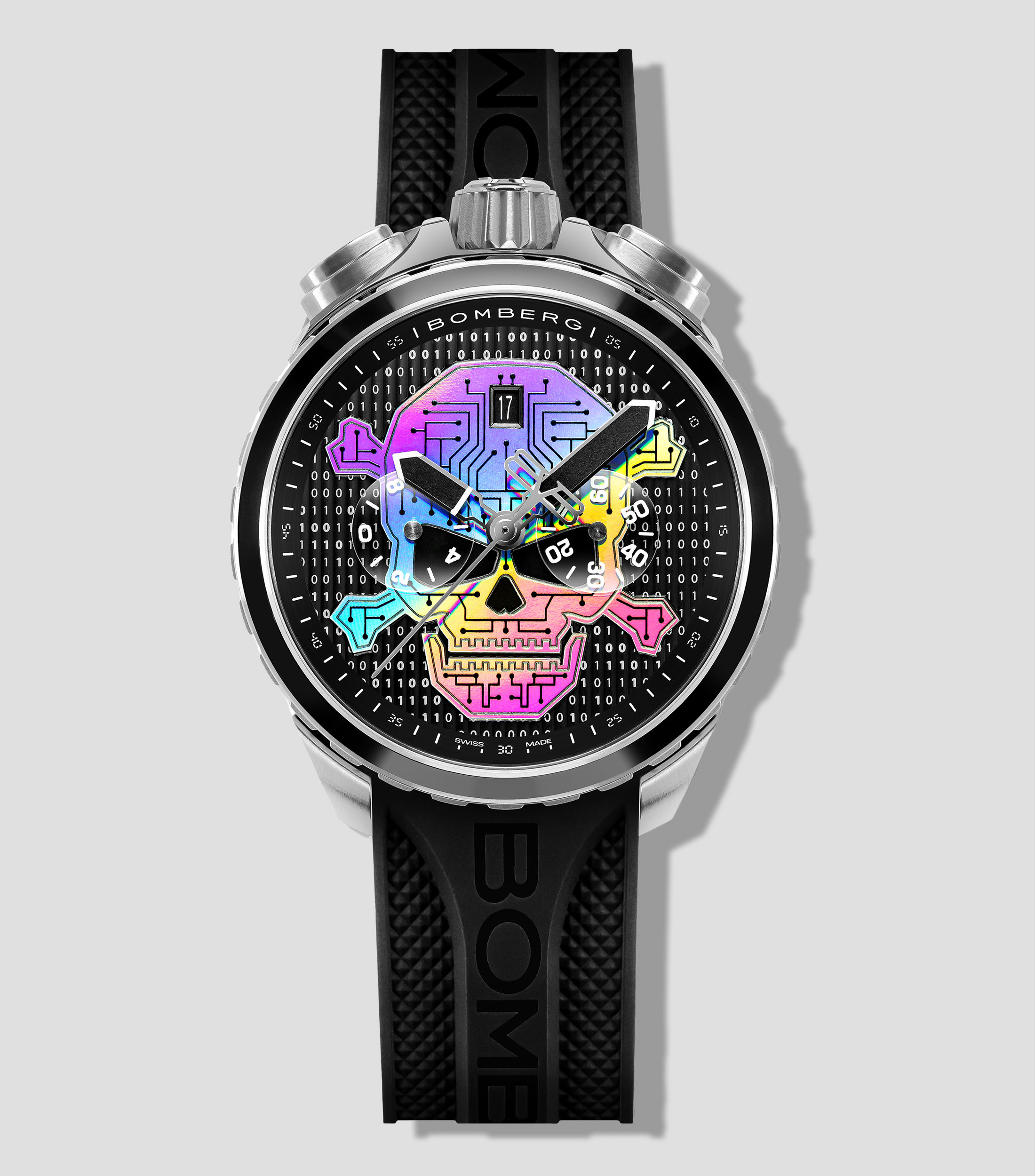 Reloj para hombre Cyber Skull De vestir, Plateado