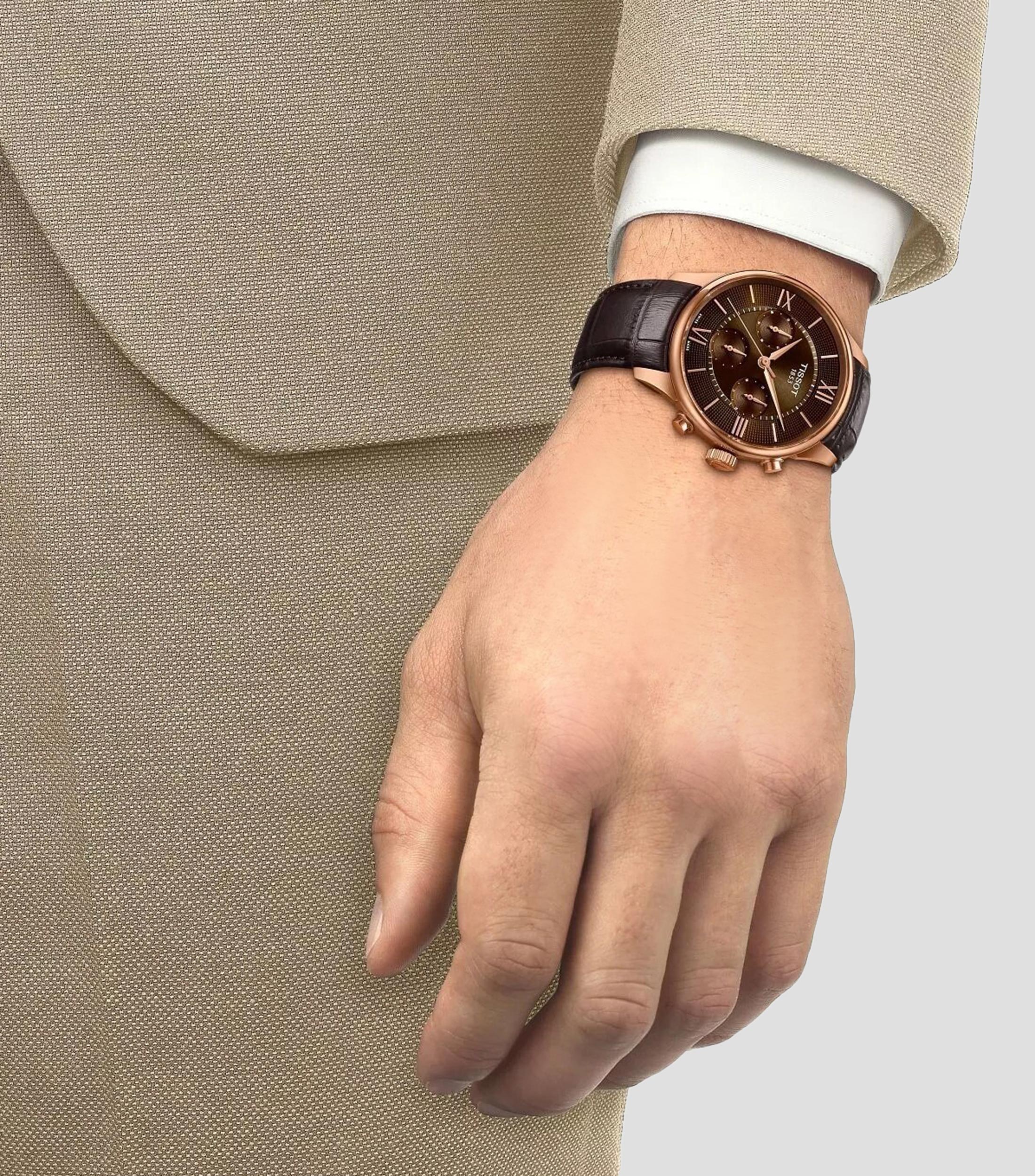 Reloj para Hombre Chemin des Tourelles Chronograph casual dorado/café