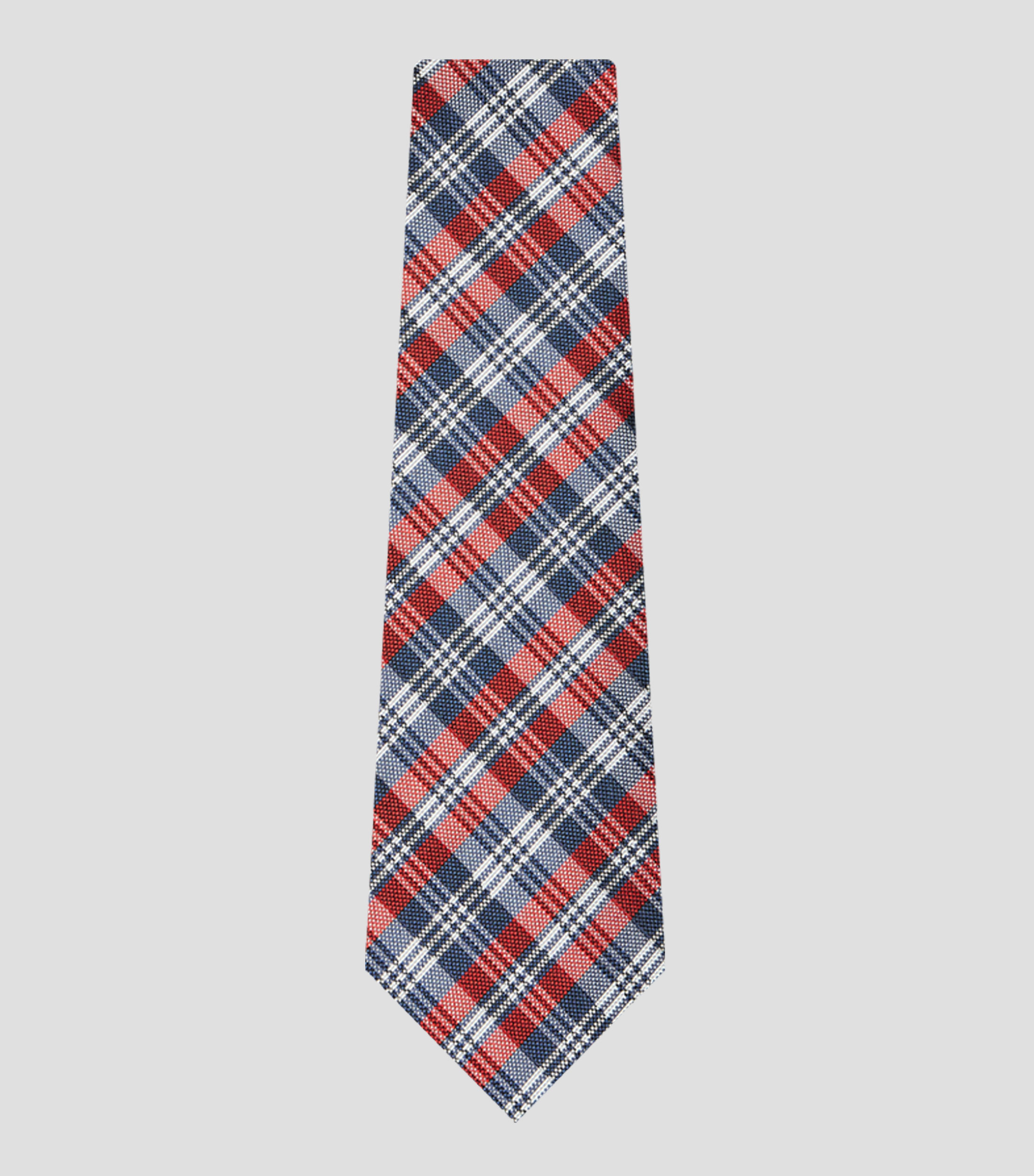 Corbata ancha de seda cuadros