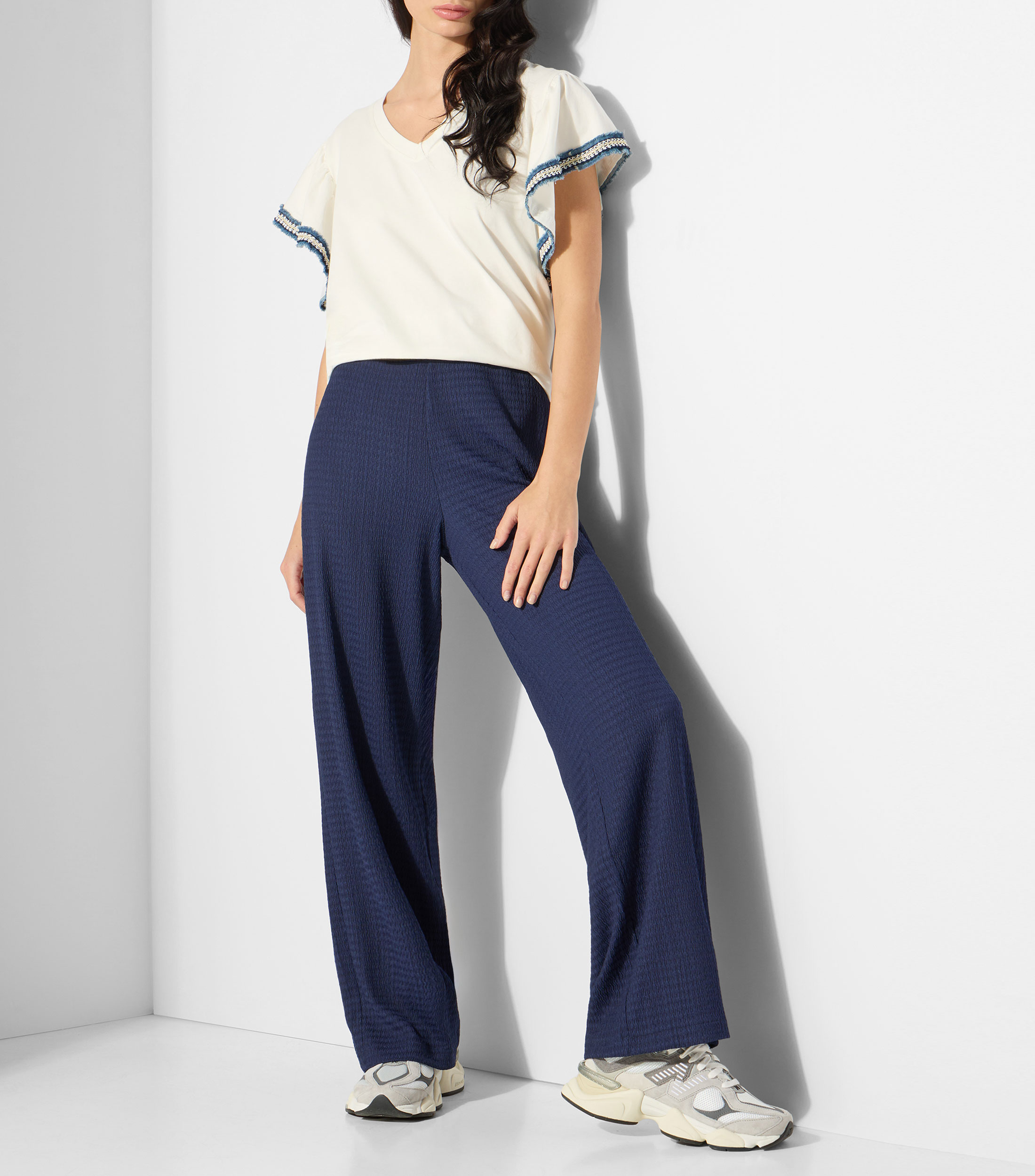 Blusa lisa manga corta Mujer
