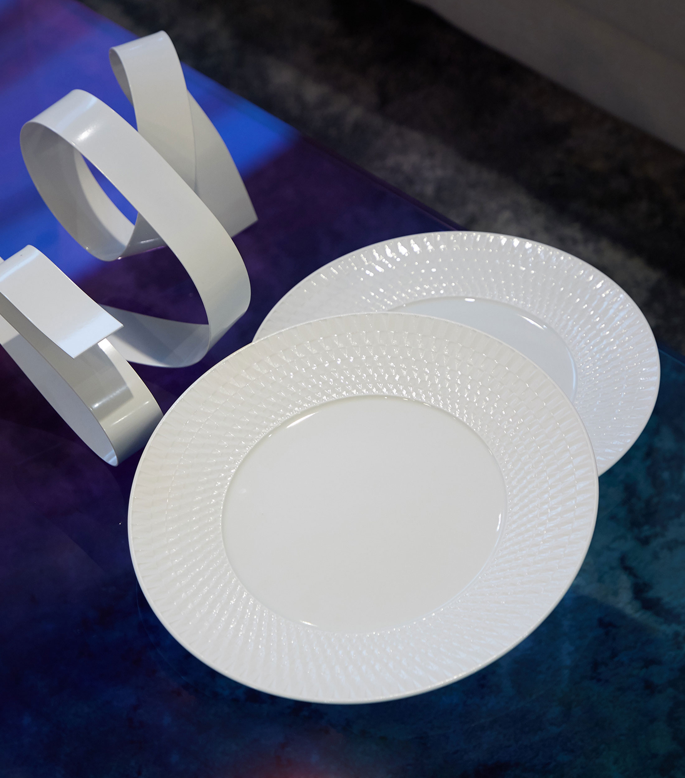 Plato trinche Ecume en porcelana blanca