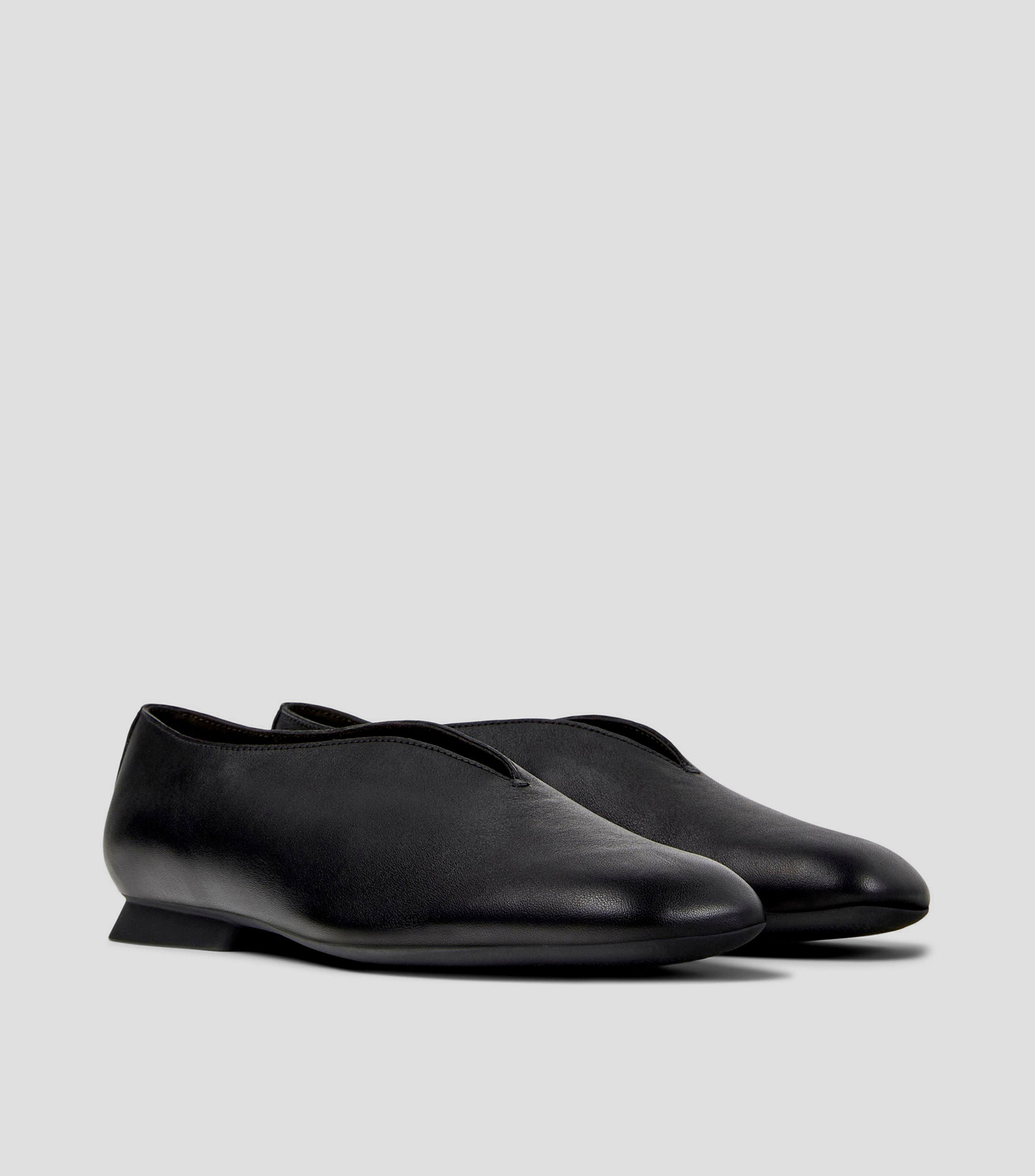 Flats en piel Casi Myra con tacón cuadrado con abertura Mujer