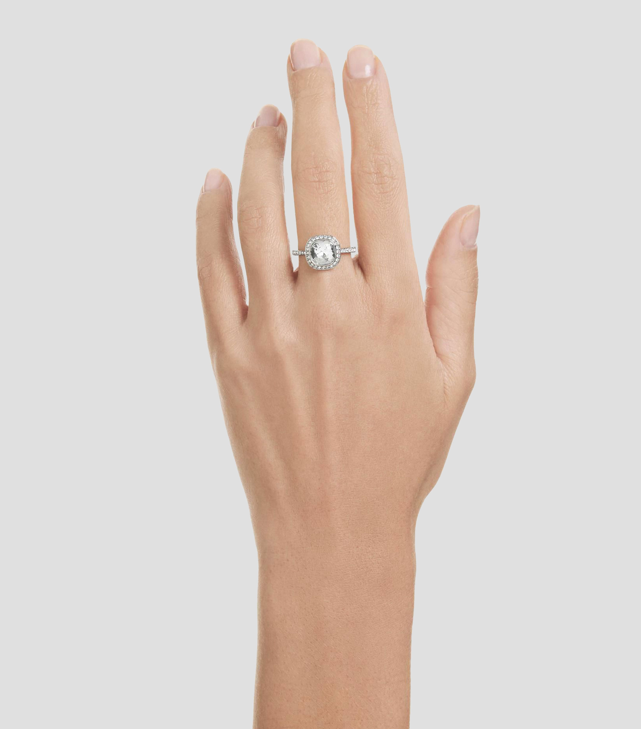 Anillo Una Angelic con cristal Cushion y pavé Mujer