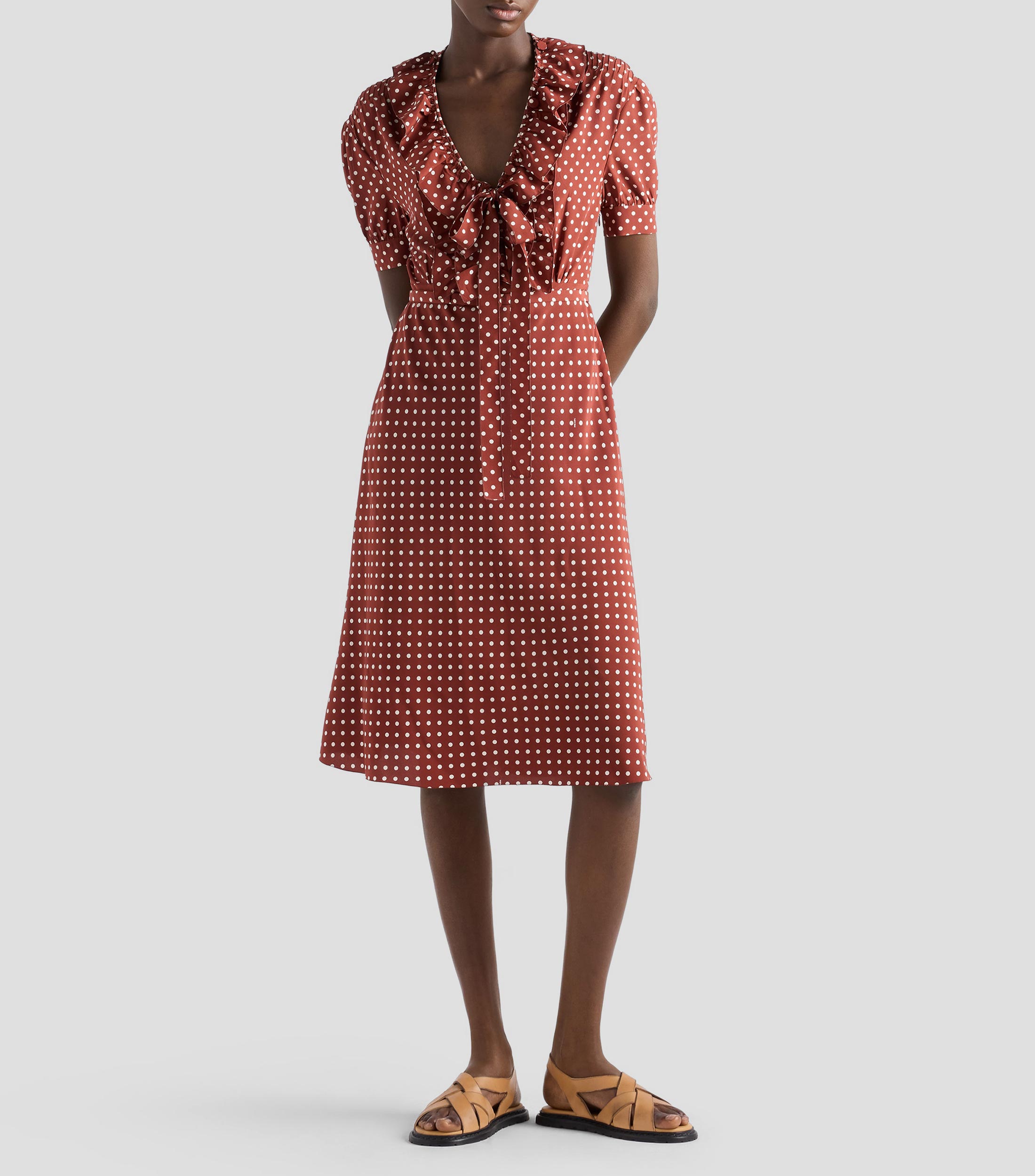 Vestido midi estampado Mujer