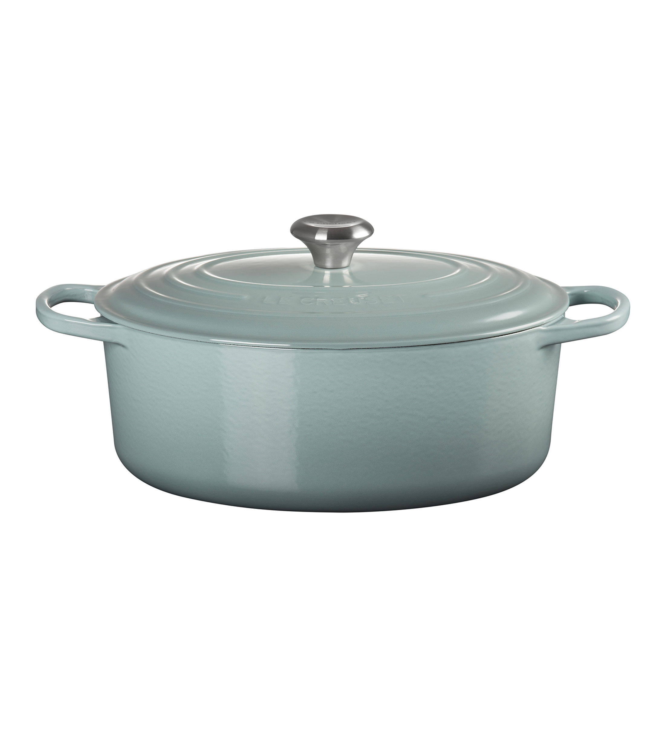 Cacerola ovalada en hierro colado Sea Salt 6.3 L azul