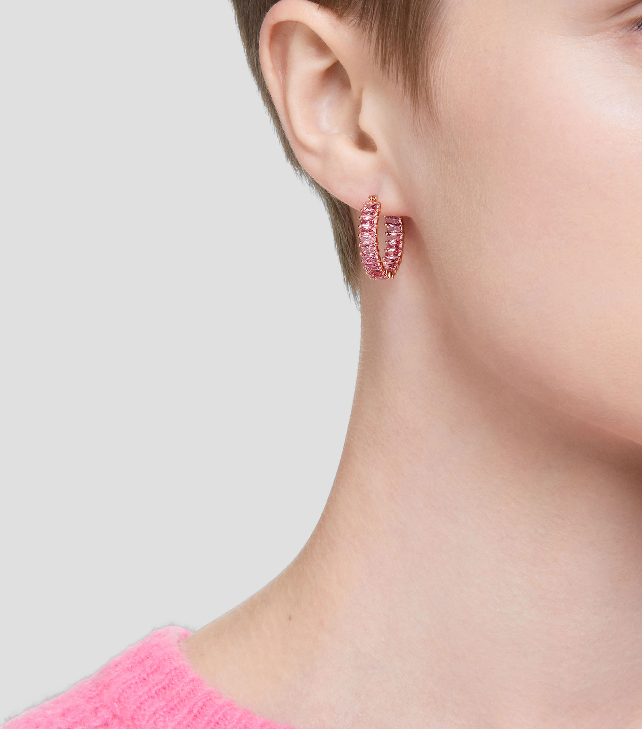 Pendientes de forma circular con cristales Matrix Mujer