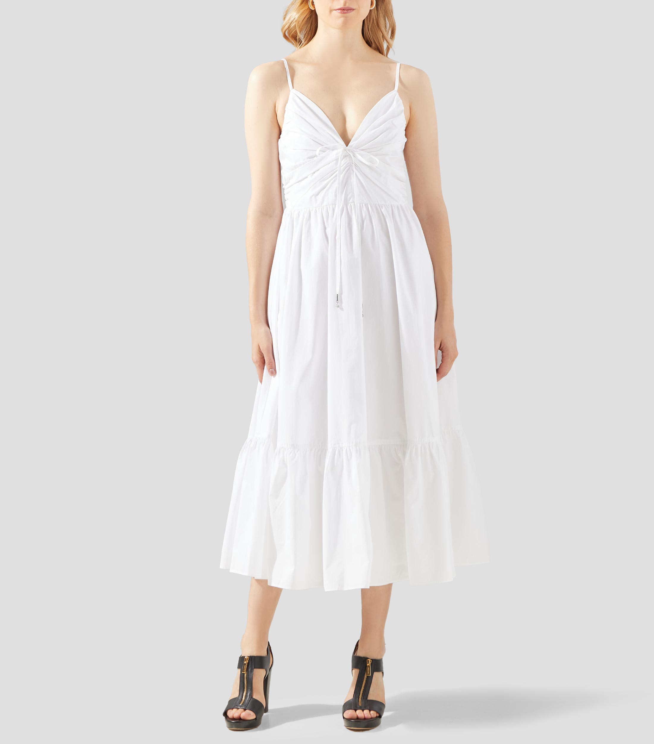 Vestido midi liso Mujer