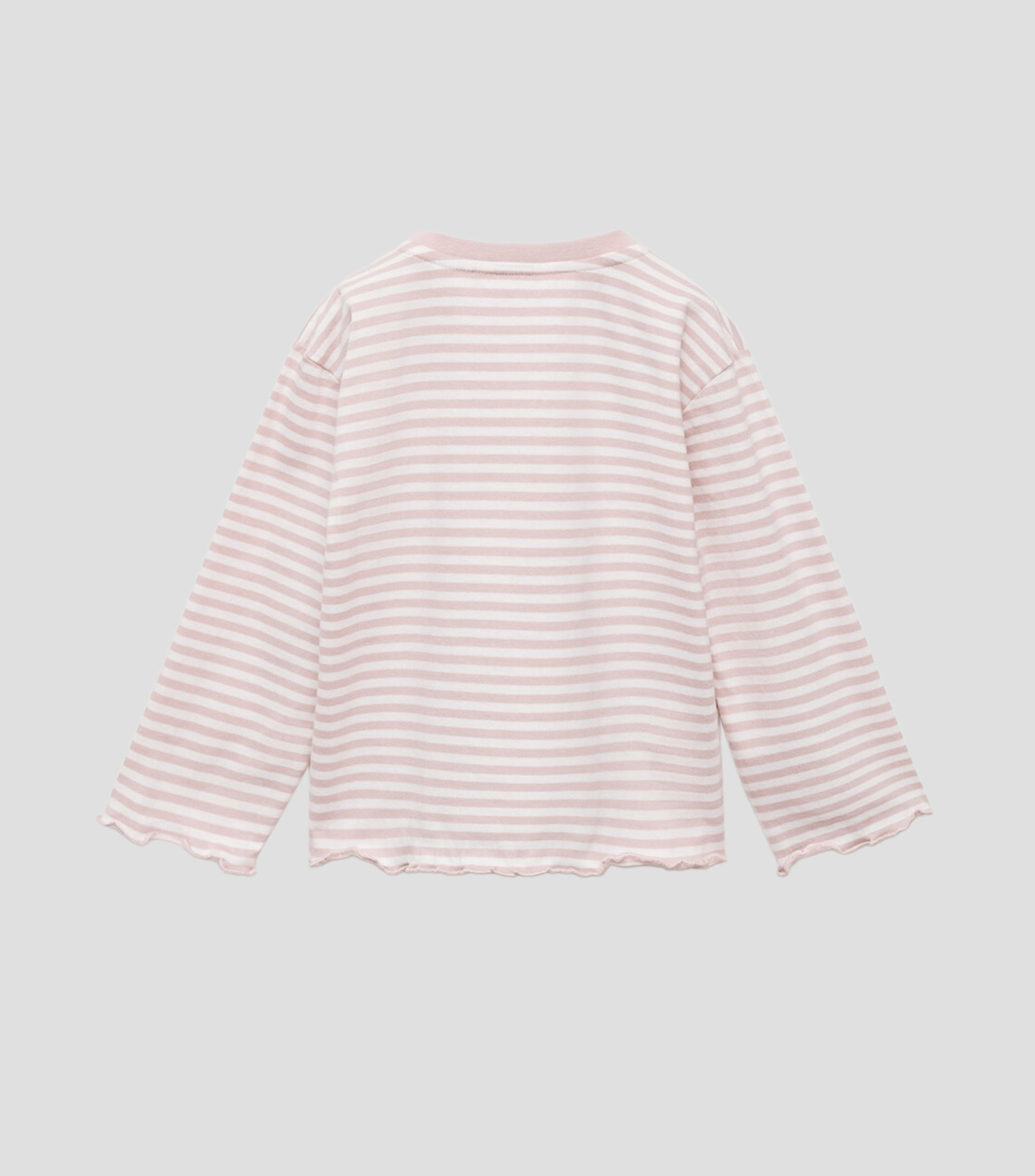 Playera cuello redondo manga larga con rayas Bebé