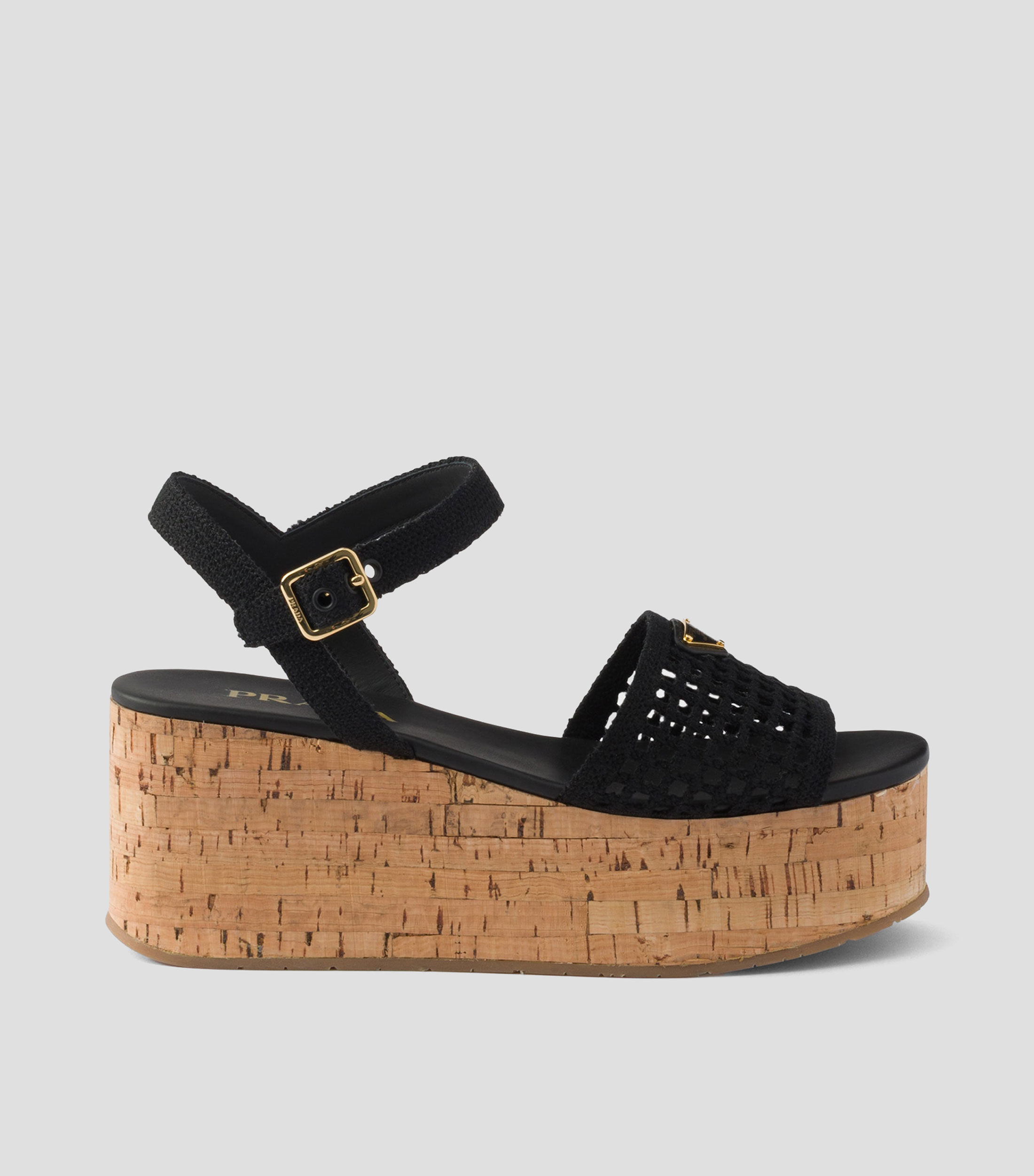 Sandalias con tacón medio de cuña Mujer