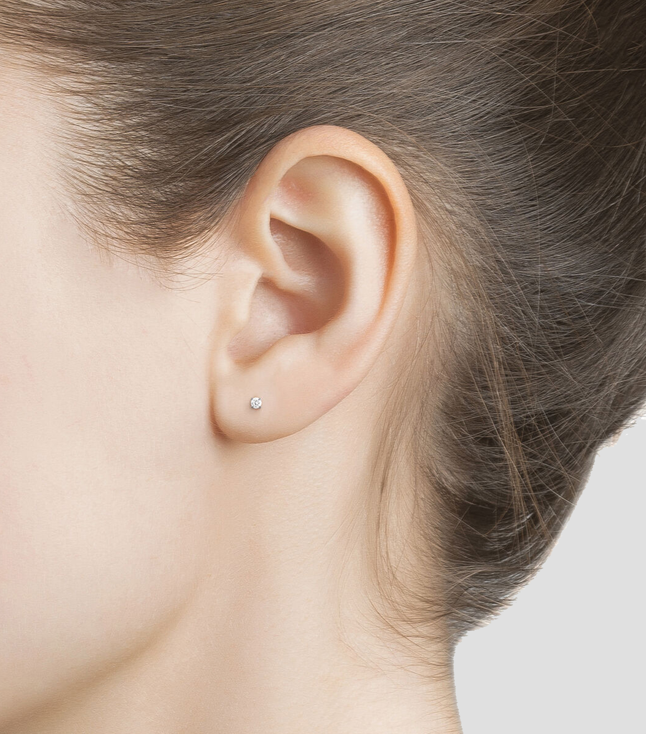 Arete en oro blanco con diamante Mujer