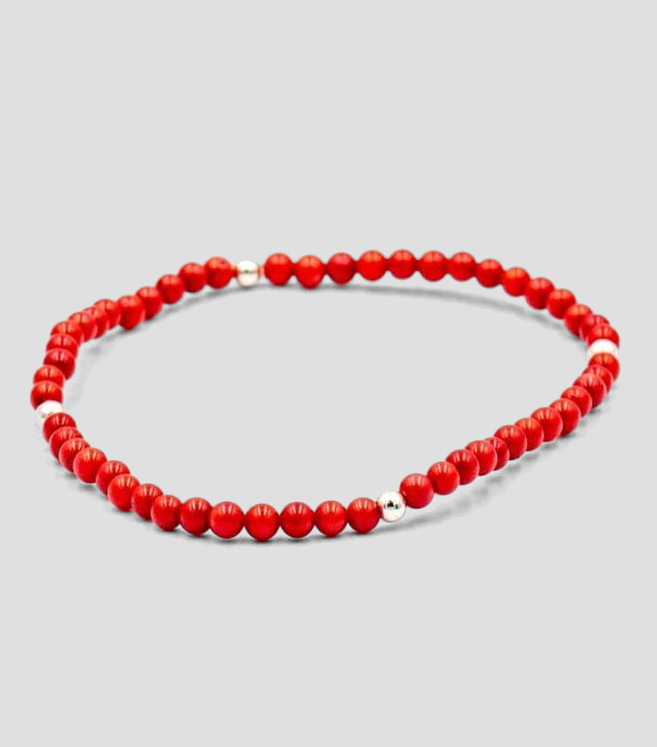 Pulsera elastica con piedras rojas Hombre