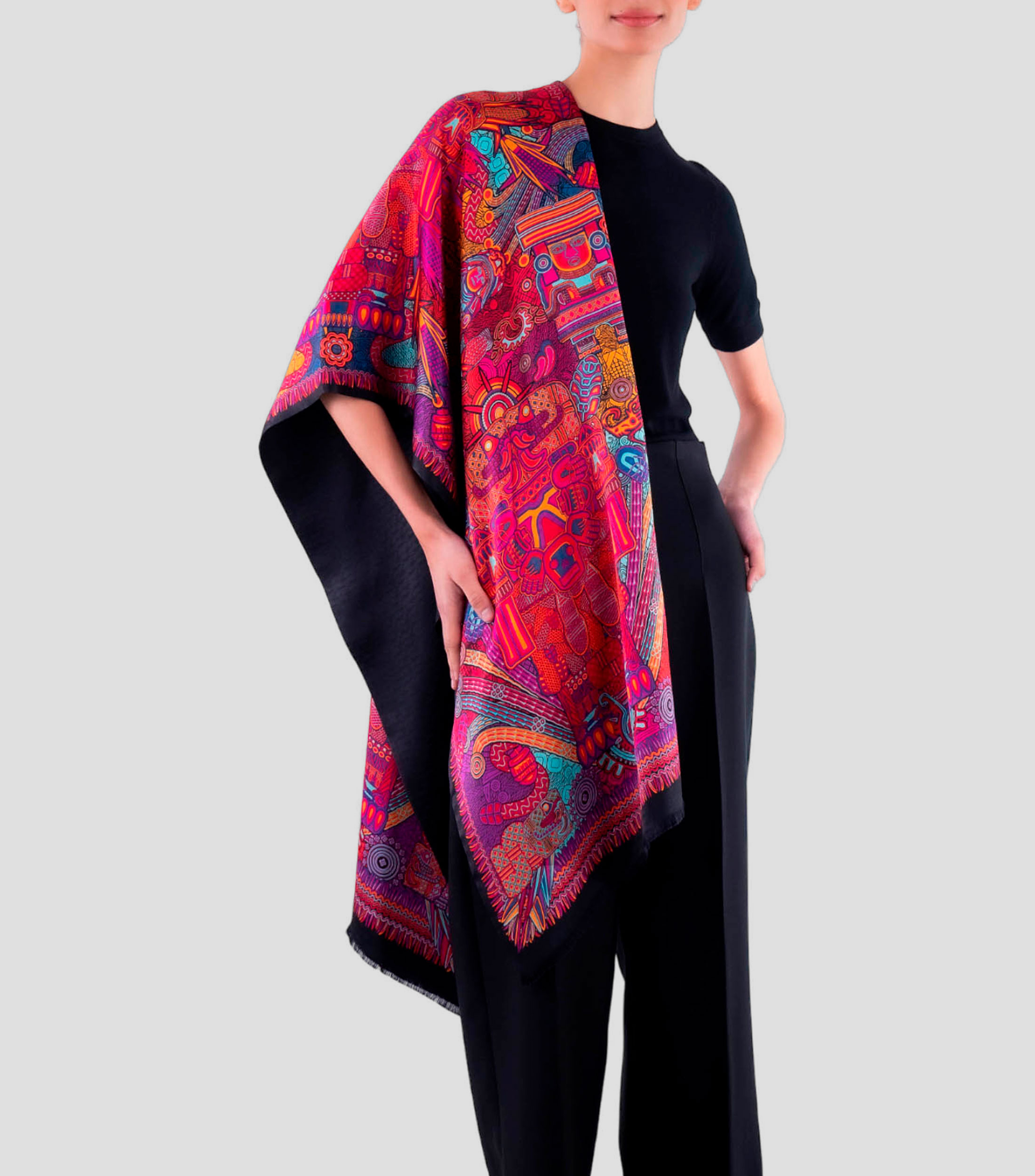 Chalina multicolor estampada Mujer