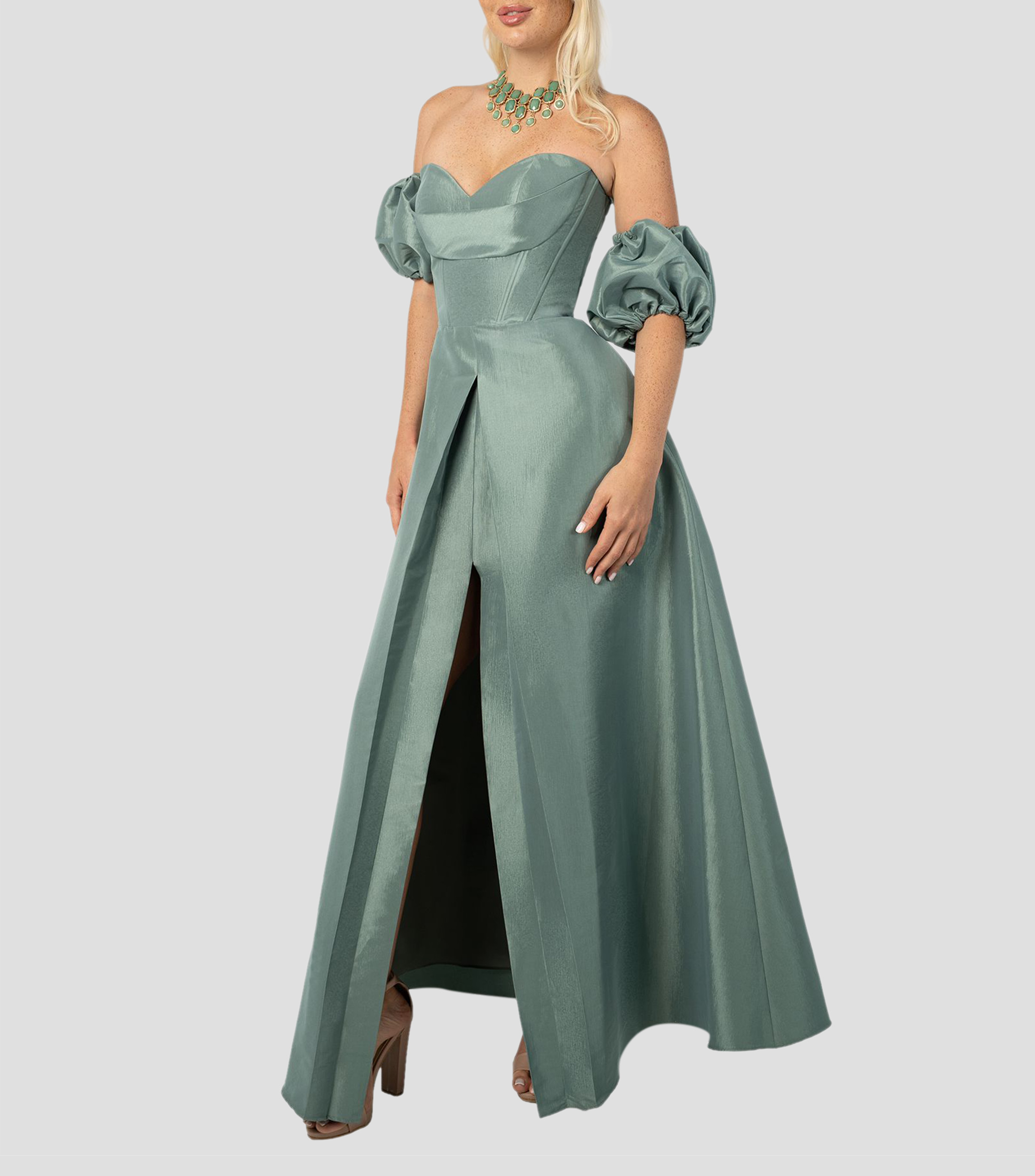 Vestido largo liso Mujer