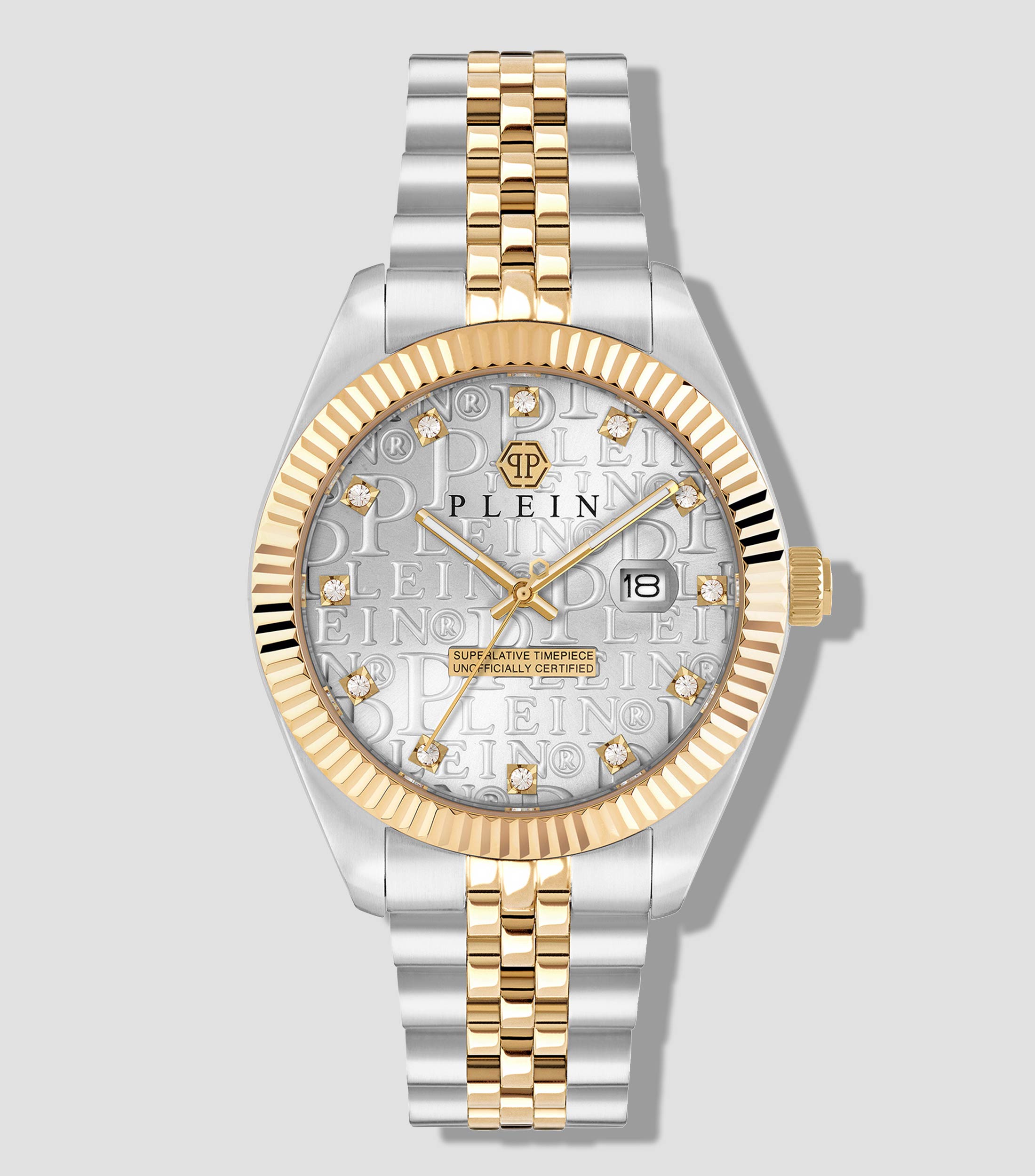 Reloj para Hombre Date Superlative casual plateado, dorado