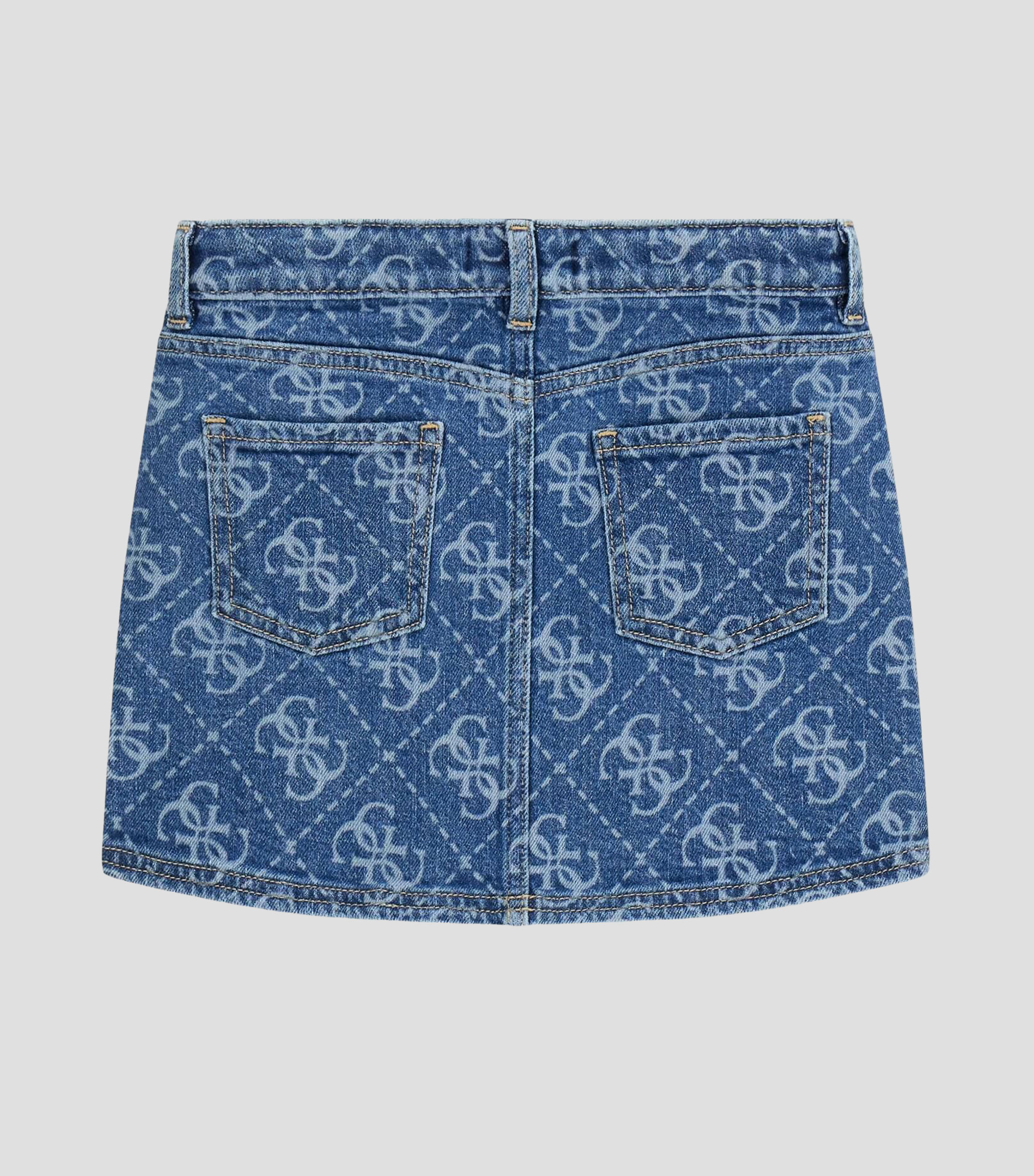 Falda corta de corte recto con estampado en mezclilla Niña